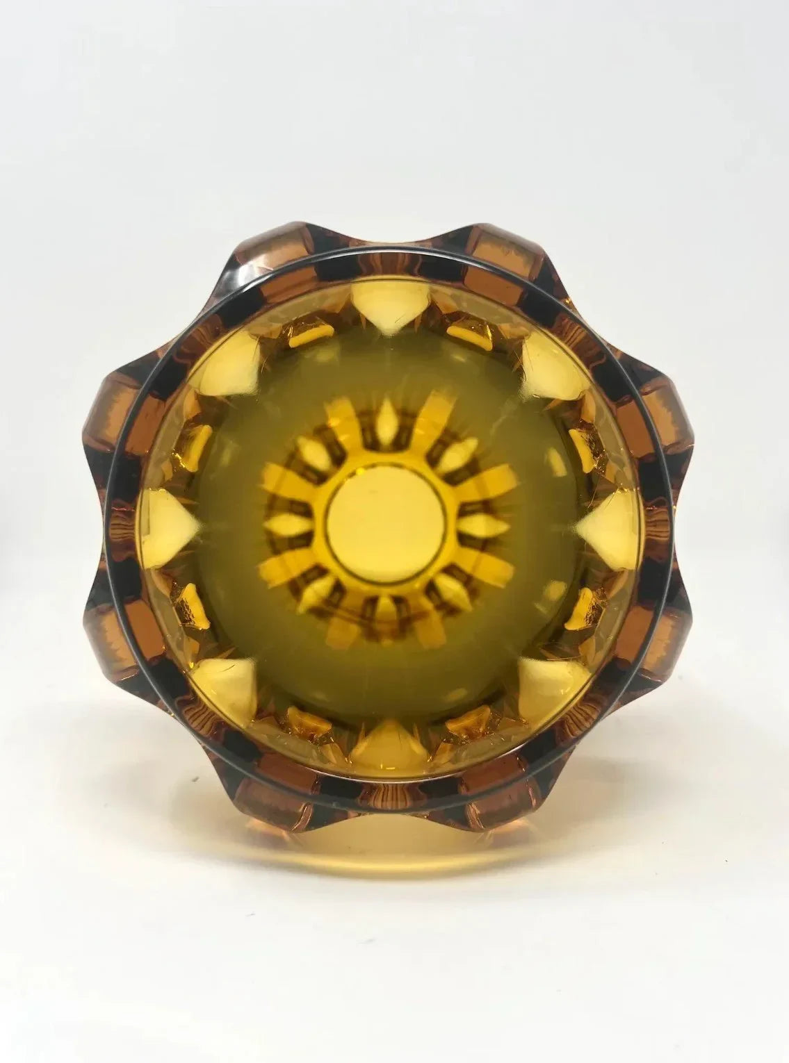 1930s Art Deco Amber Glass Vase by Rudolf Schrötter for Moser