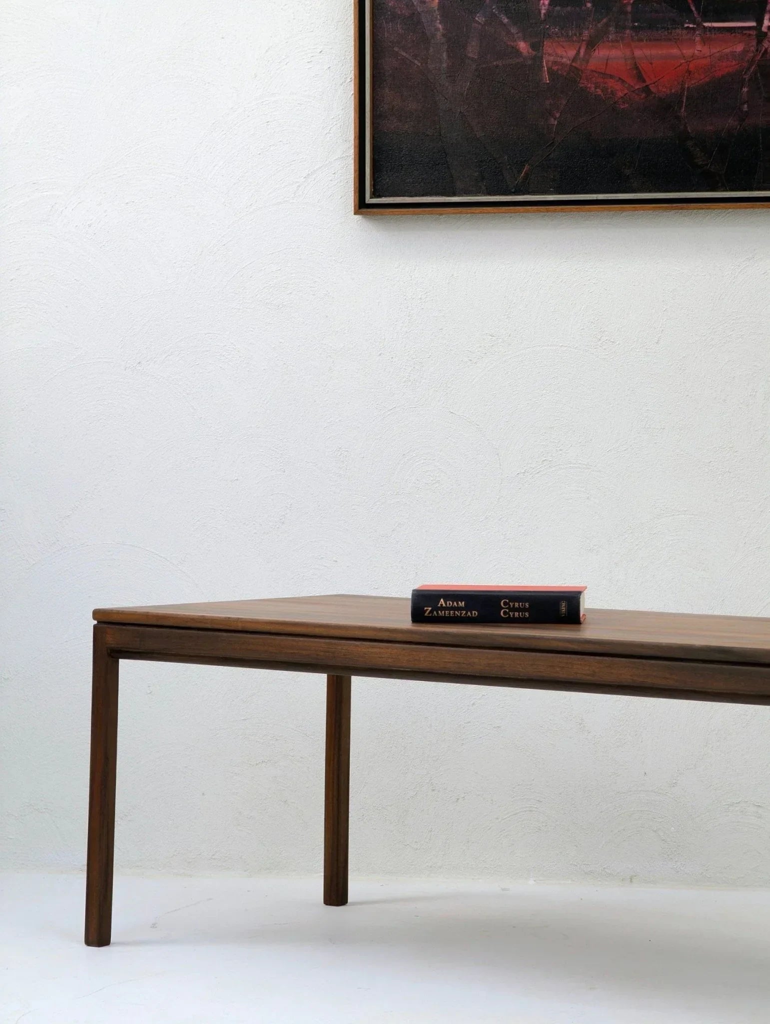 1960s William Latchford & Sons Formplan mid-century modern wooden coffee table with book