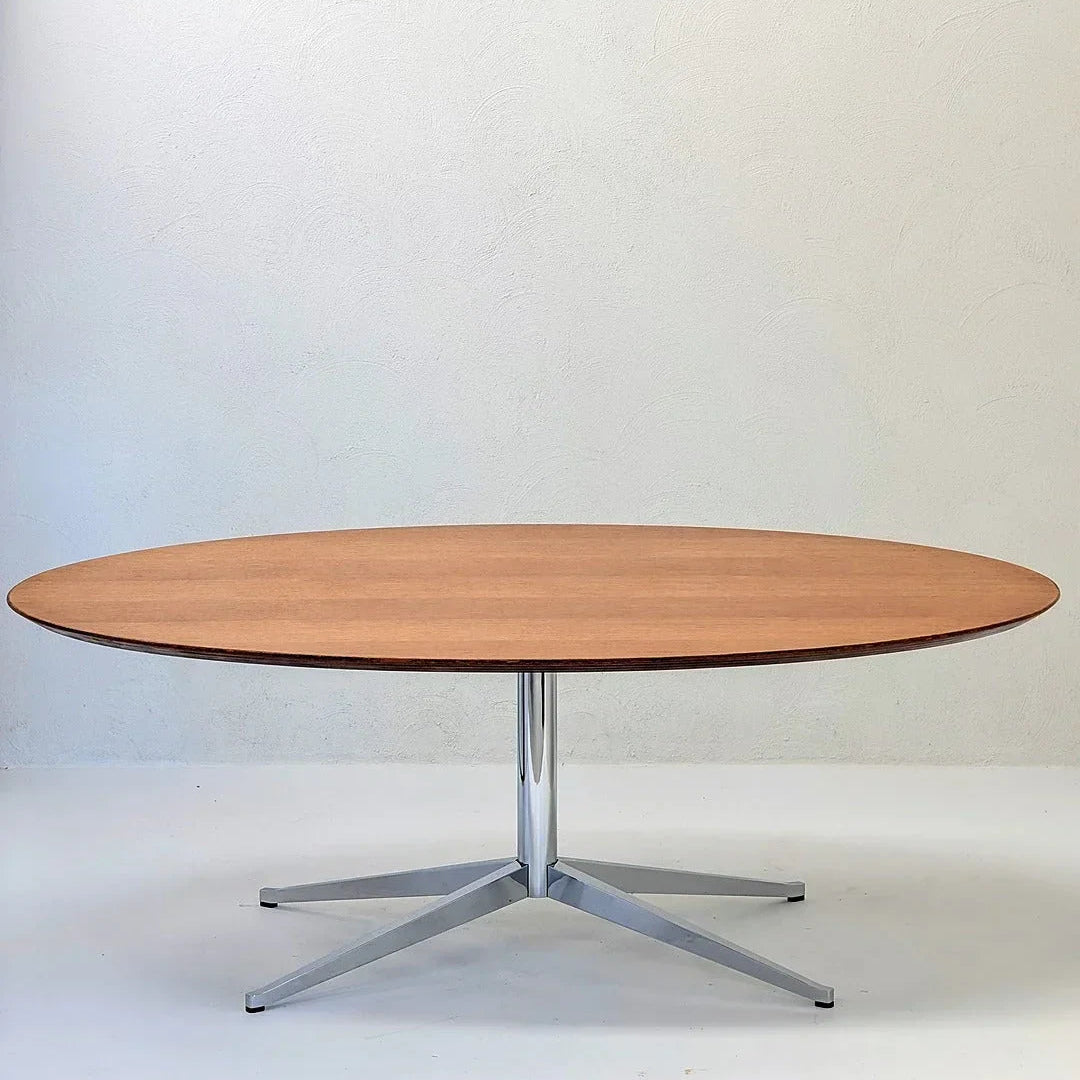 Florence Knoll Model 2480 Oval Table Desk in Rare Oak, USA, c. 1961 - Fox & Wedge