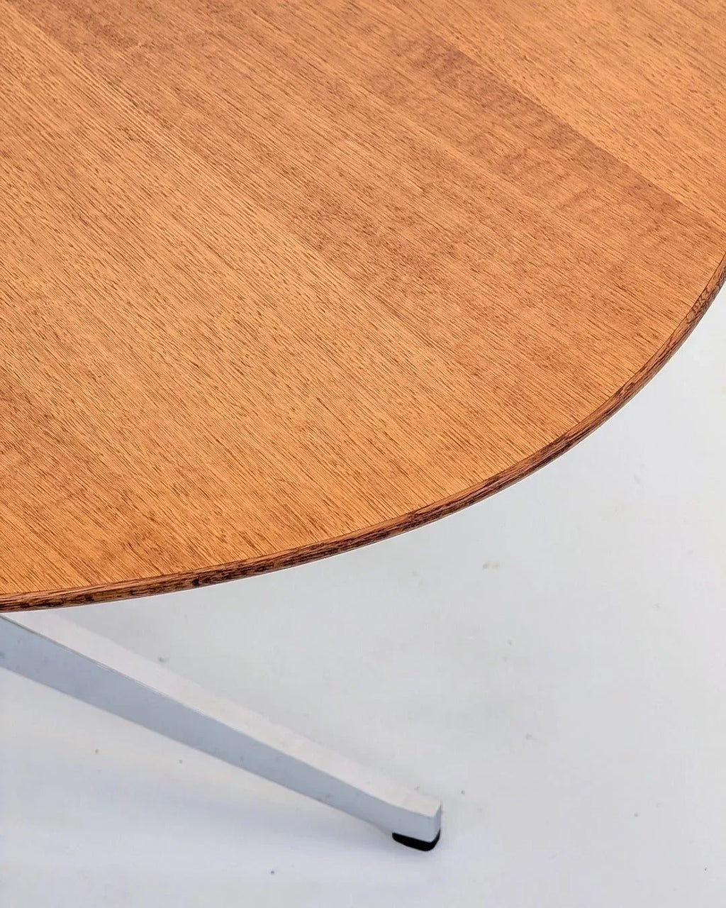 Florence Knoll Model 2480 Oval Table Desk in Rare Oak, USA, c. 1961 - Fox & Wedge