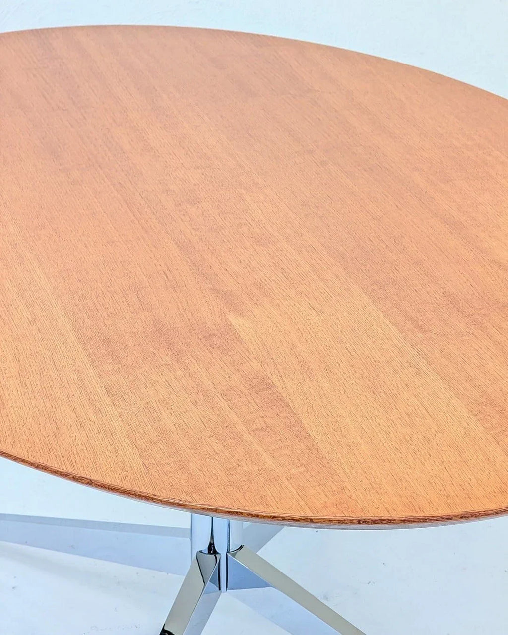 Florence Knoll Model 2480 Oval Table Desk in Rare Oak, USA, c. 1961 - Fox & Wedge