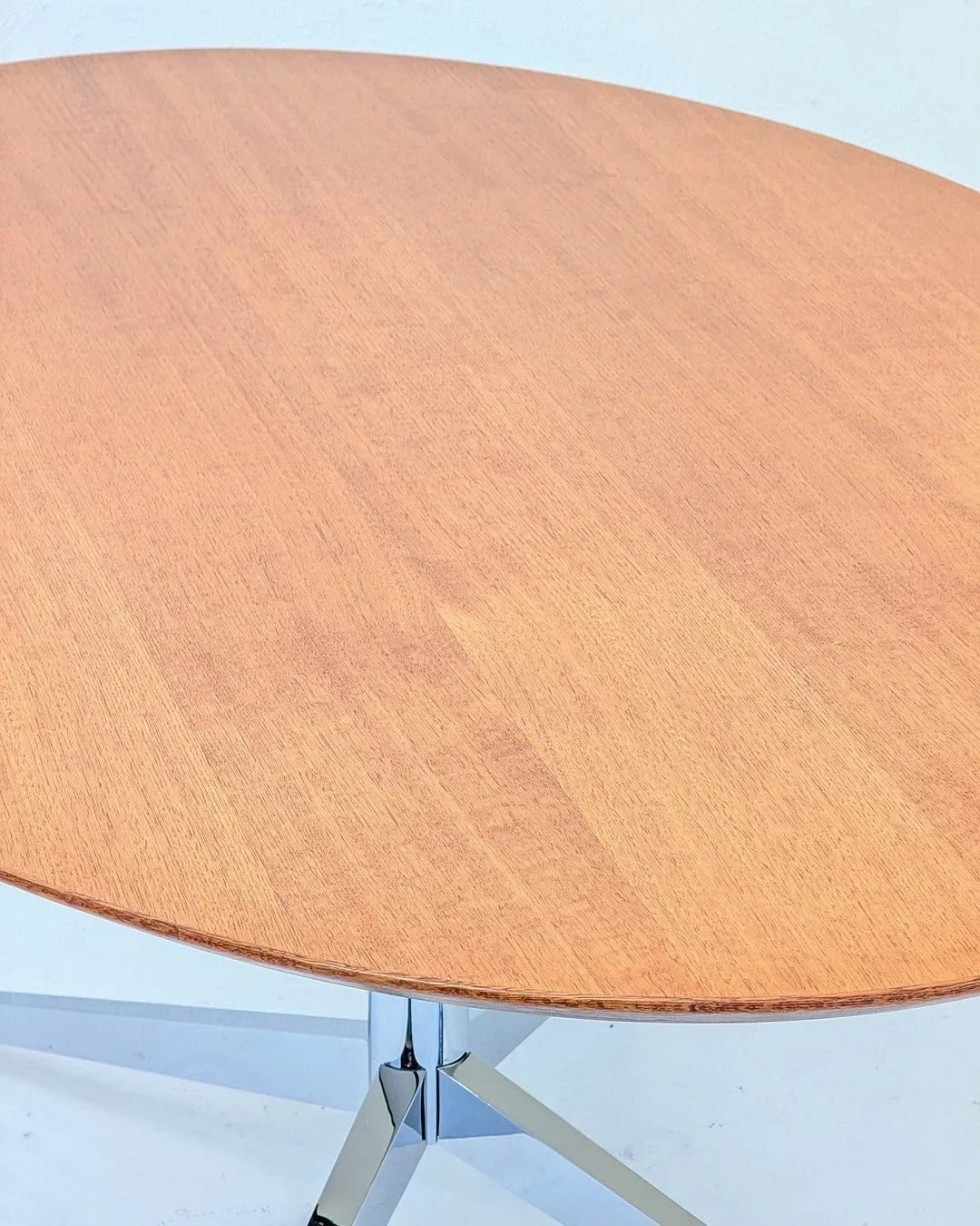 Florence Knoll Model 2480 Oval Table Desk in Rare Oak, USA, c. 1961 - Fox & Wedge