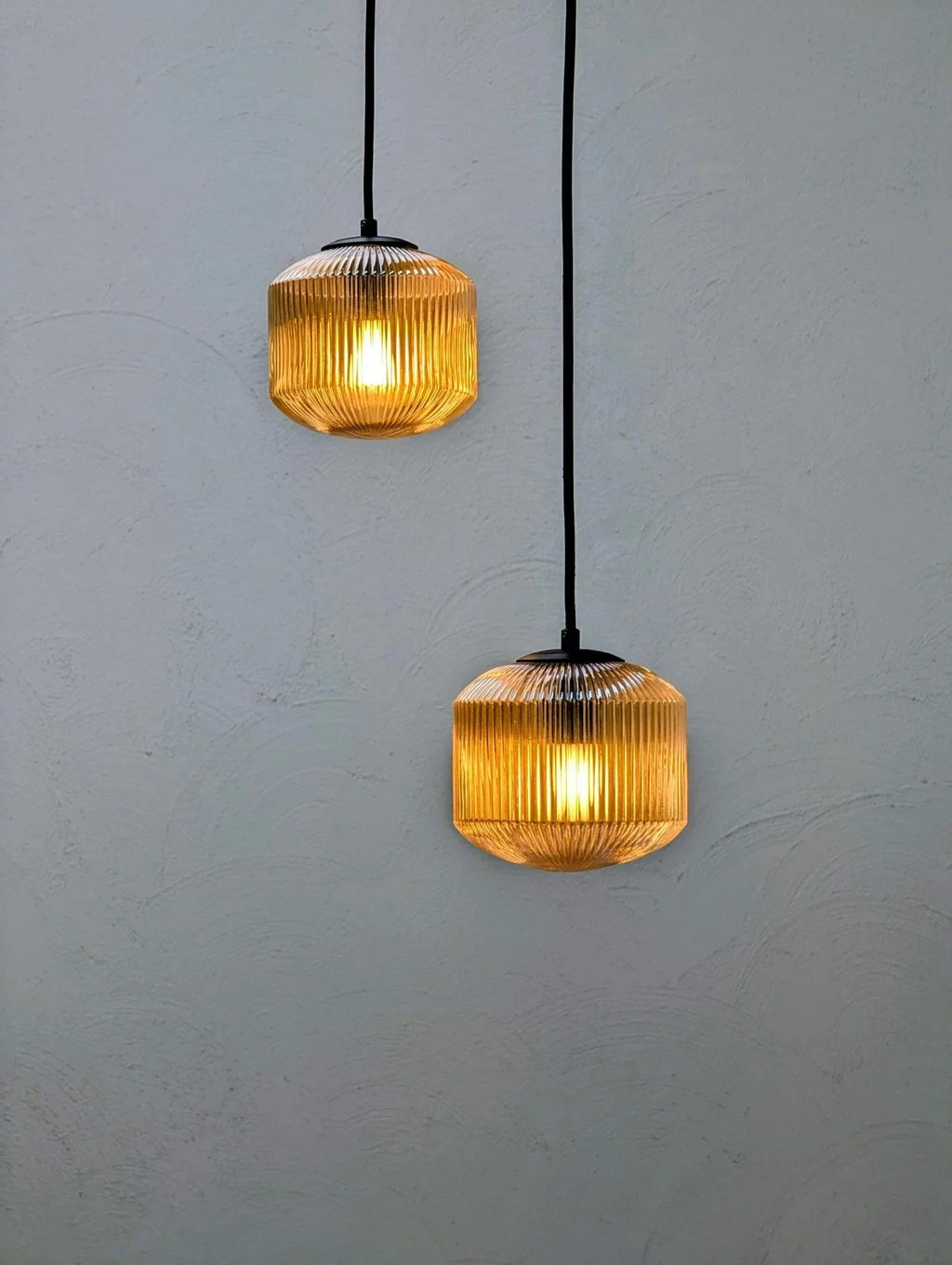 Reeded Glass Pendant Lights - Fox & Wedge