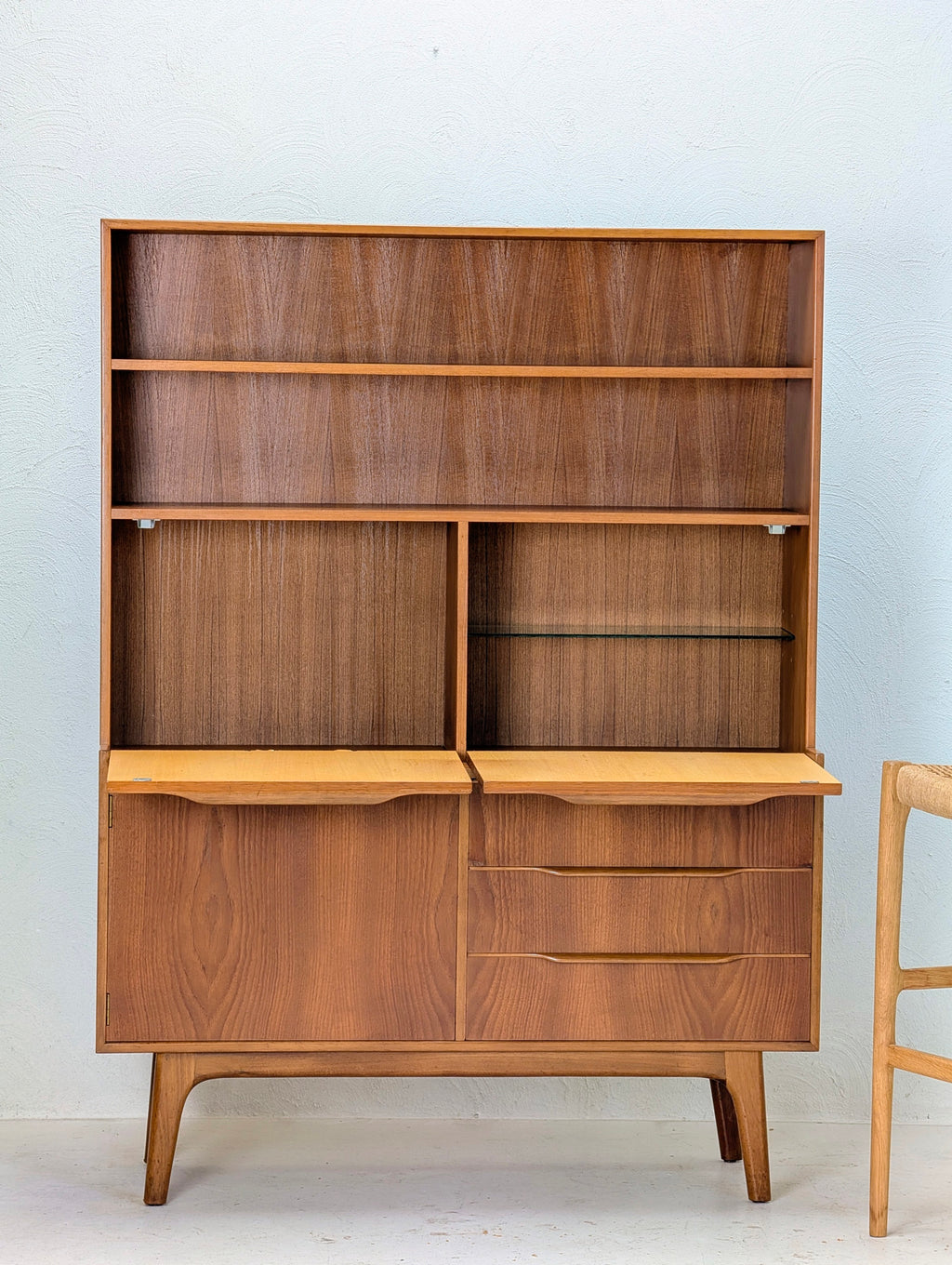 1960s Noblett Furniture Teak Bookcase and Display Cabinet