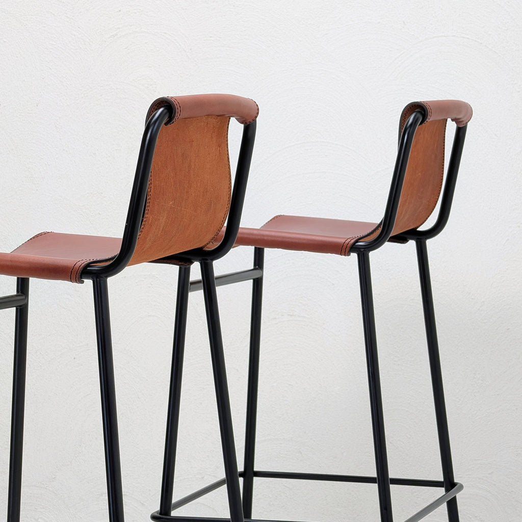OX Denmarq September Bar Stool in Cognac Leather