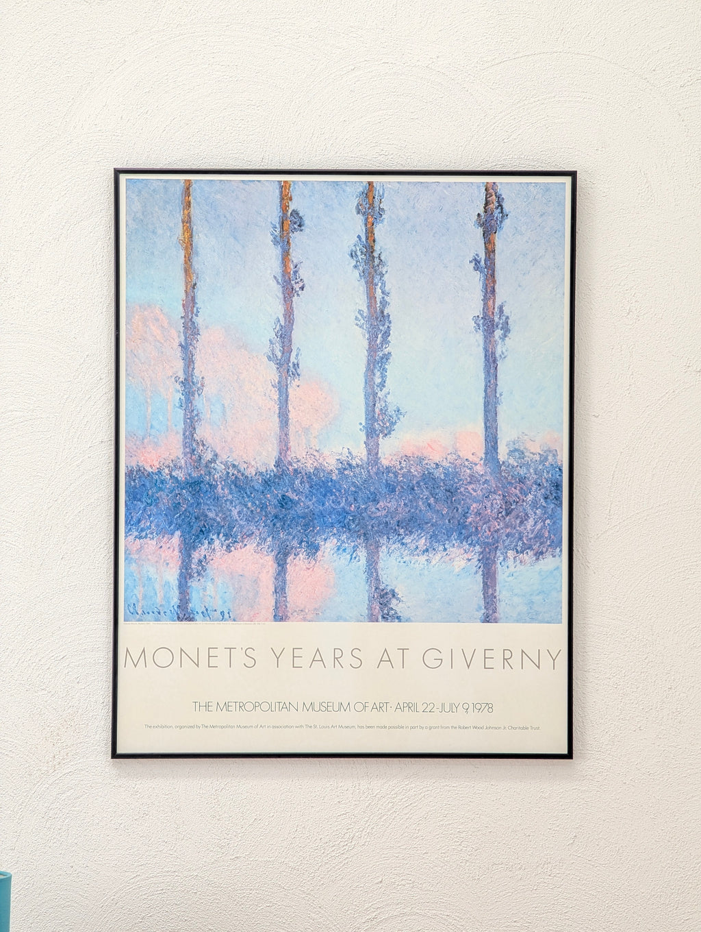 Claude Monet Rare Vintage 'Poplars' Original 1978 MET Exhibition Lithograph