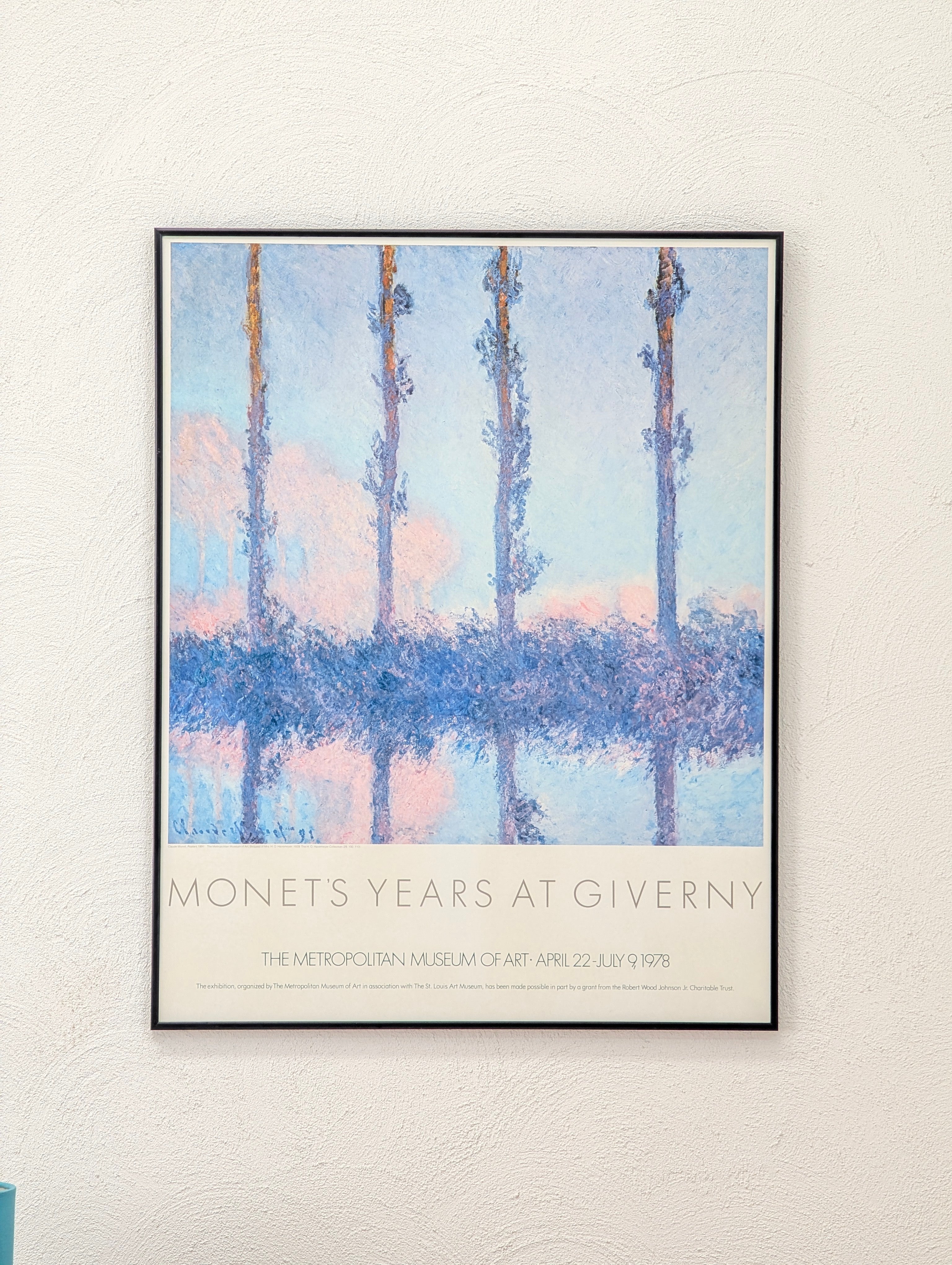 Claude Monet Rare Vintage 'Poplars' Original 1978 MET Exhibition Lithograph