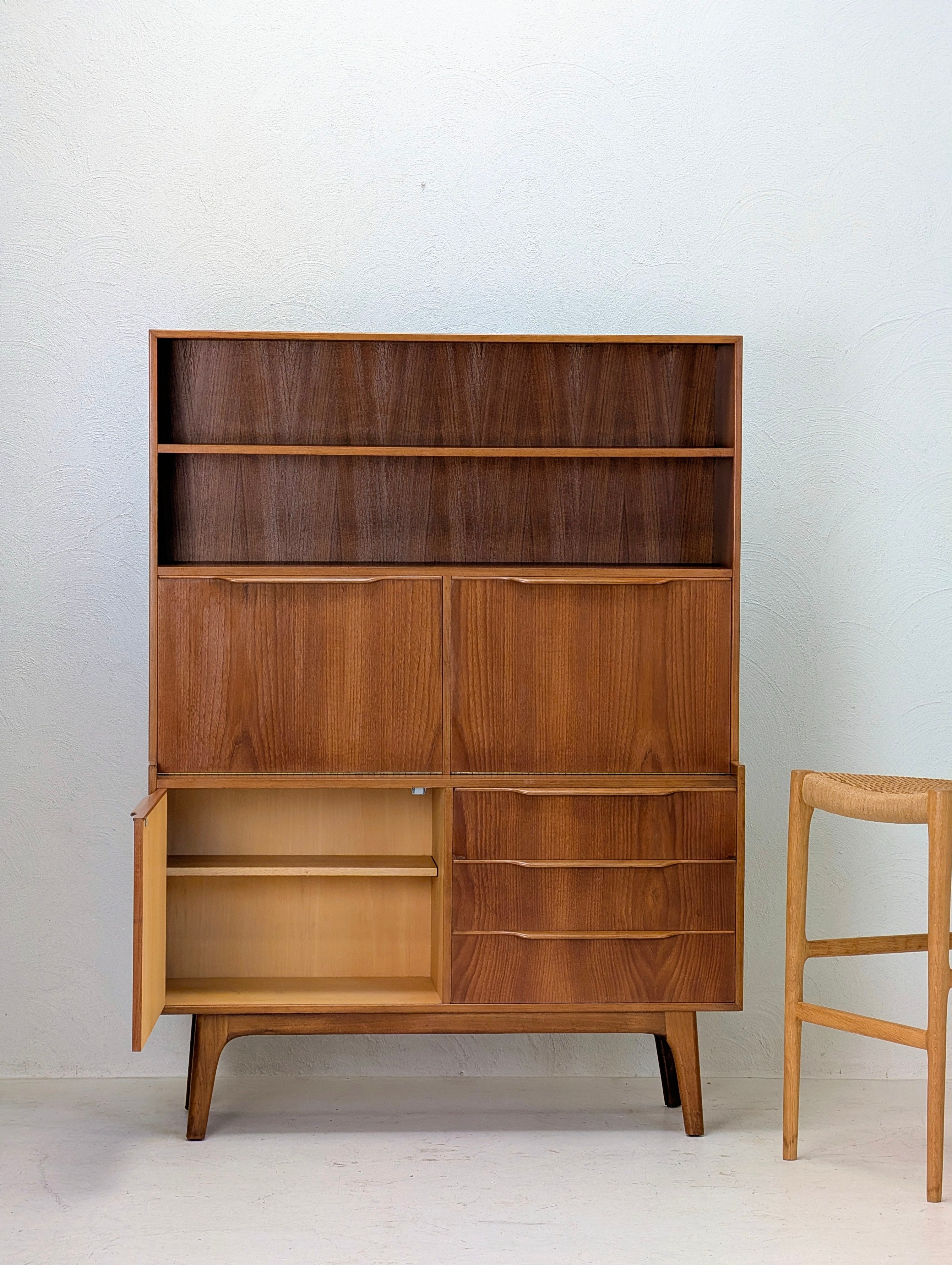 1960s Noblett Furniture Teak Bookcase and Display Cabinet