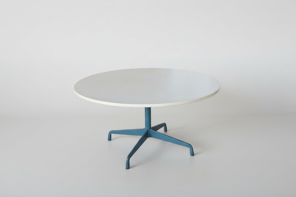 Authentic Eames Segmented Base Table by Herman Miller – Rare Teal & White | c.1960s