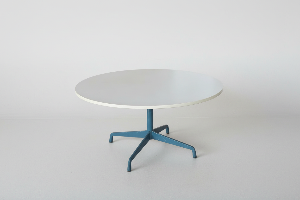 Authentic Eames Segmented Base Table by Herman Miller – Rare Teal & White | c.1960s