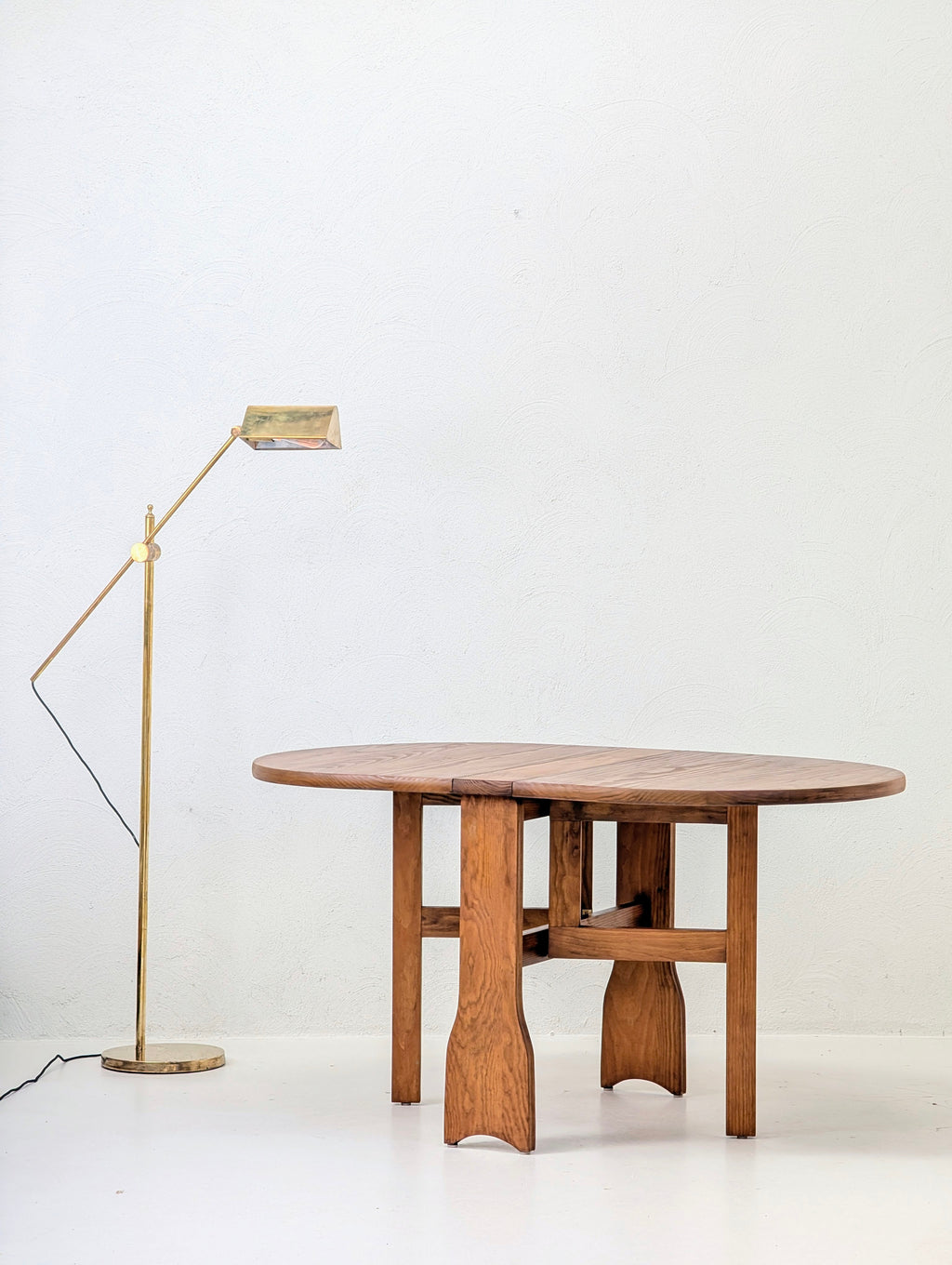1970s Solid Brass Pharmacy Floor Lamp