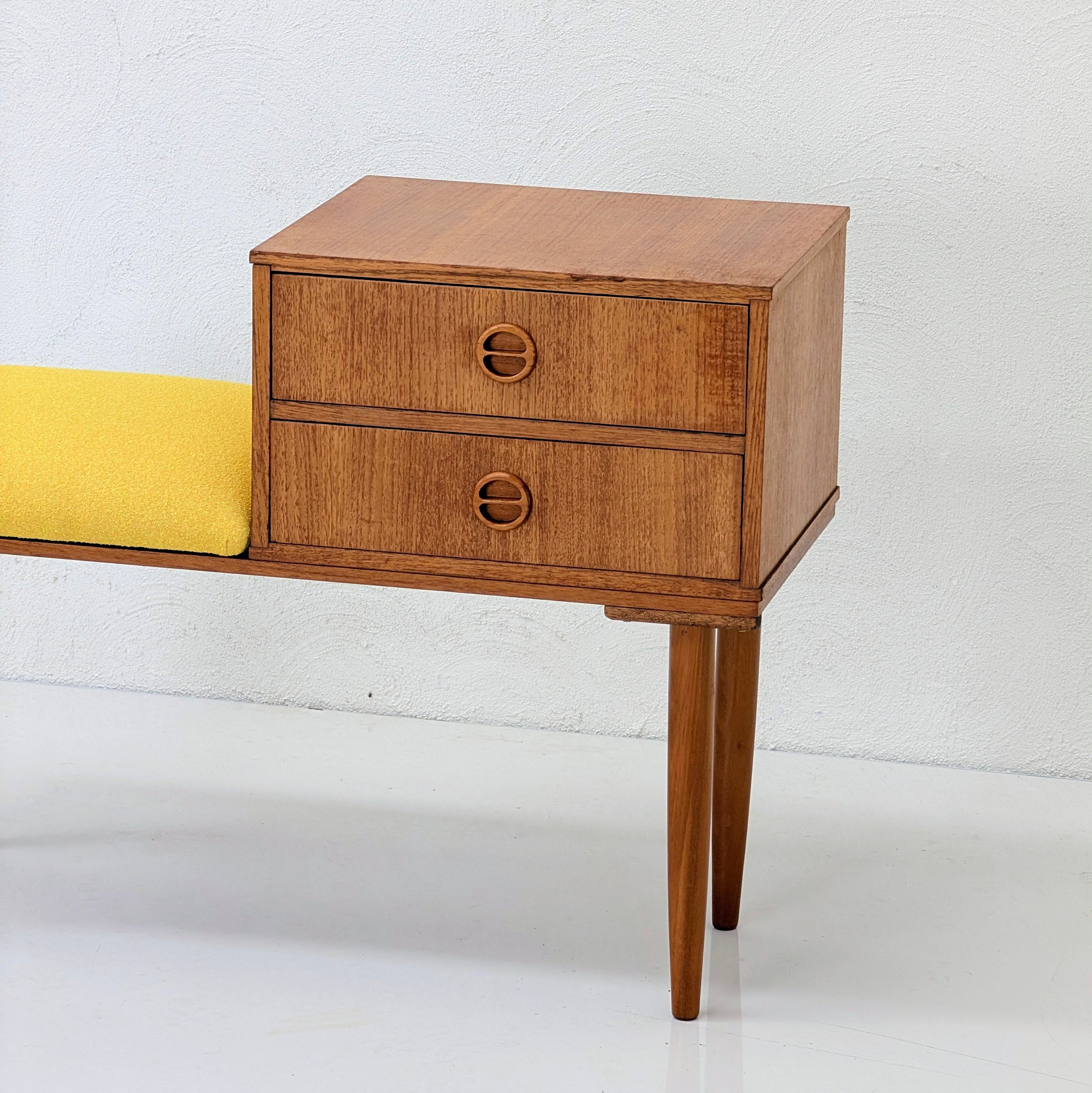 Mid Century Modern Teak Telephone Table | Warwick Buckley Sunrise