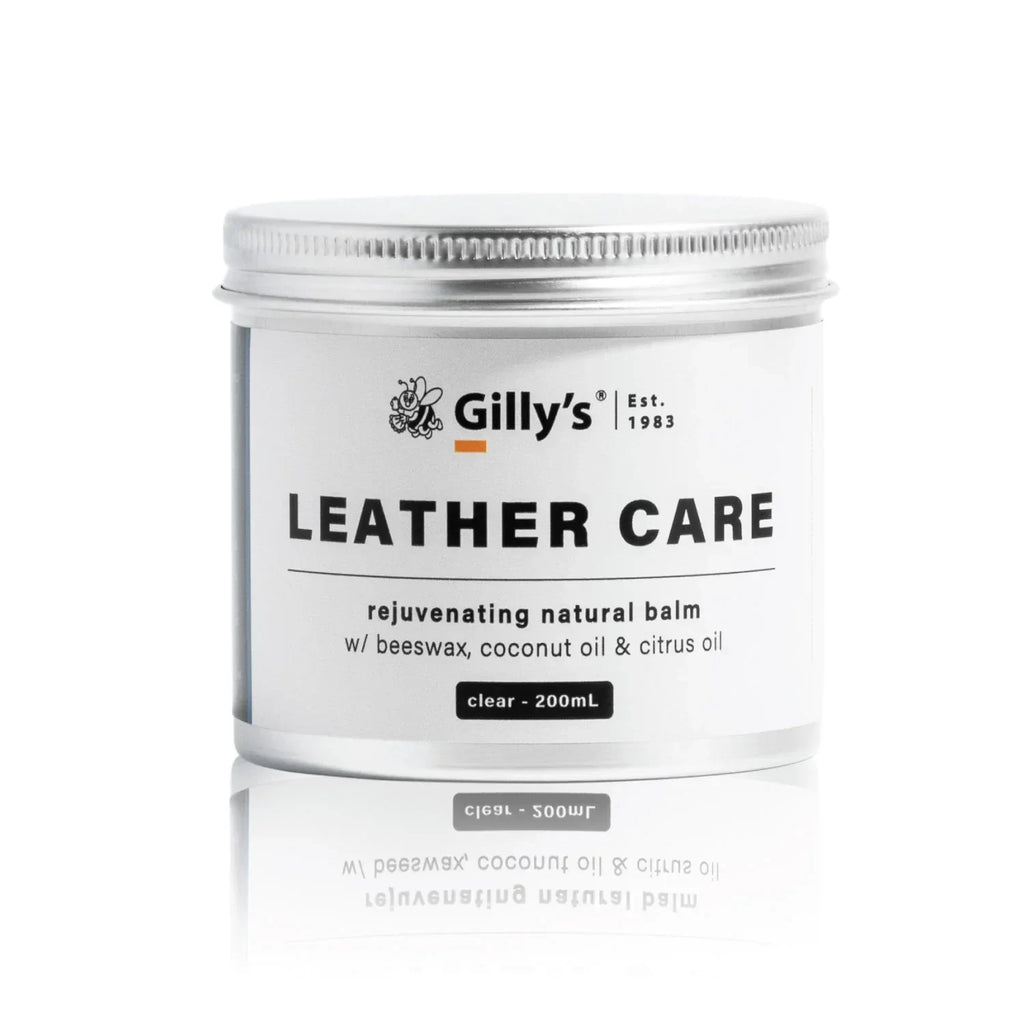 Gilly's Leather Care rejuvenating natural balm tin with beeswax, coconut oil, 200mL