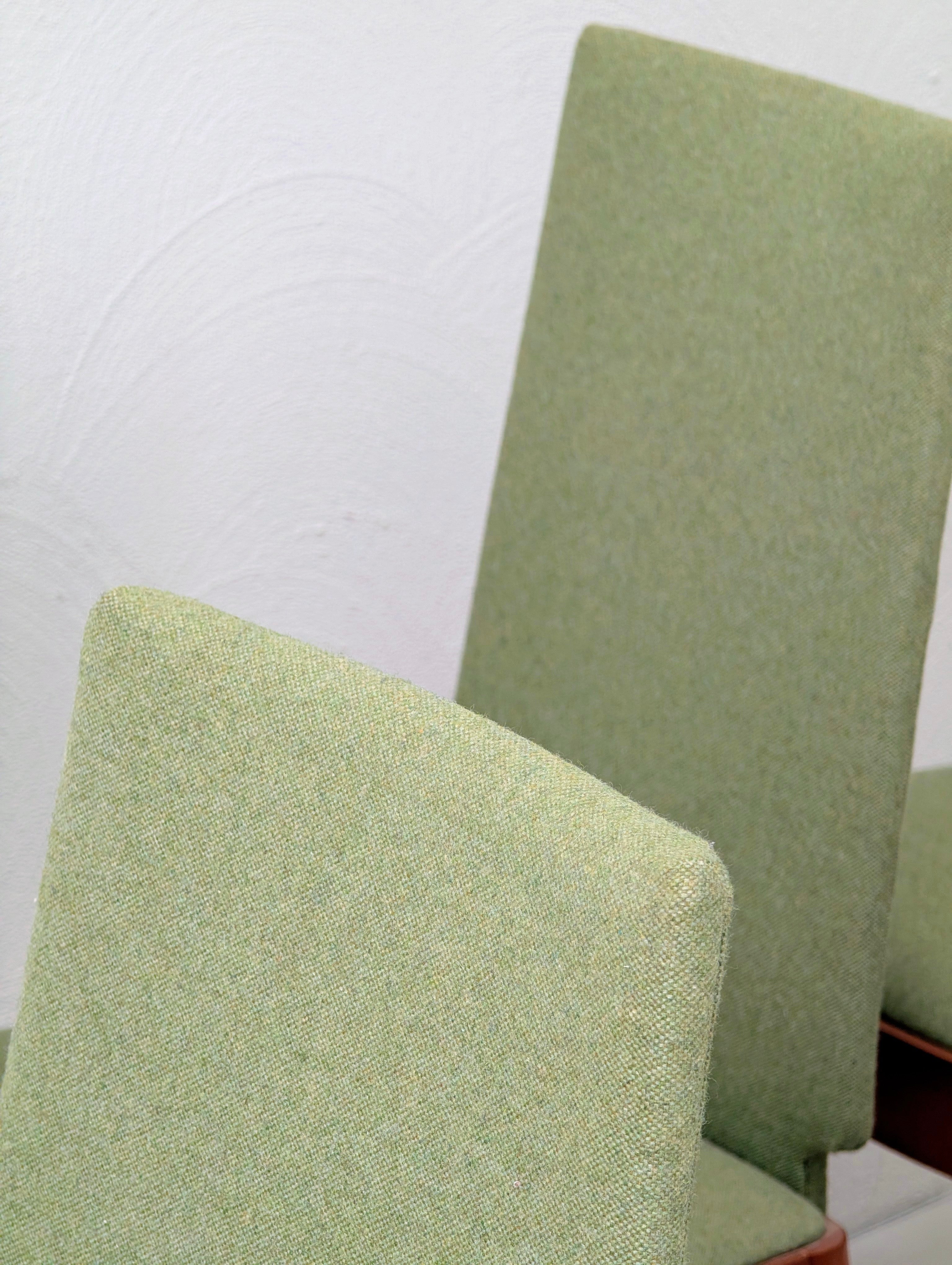 Set of 6 High-Back Dining Chairs – Newly Upholstered in Warwick ‘Wasabi’