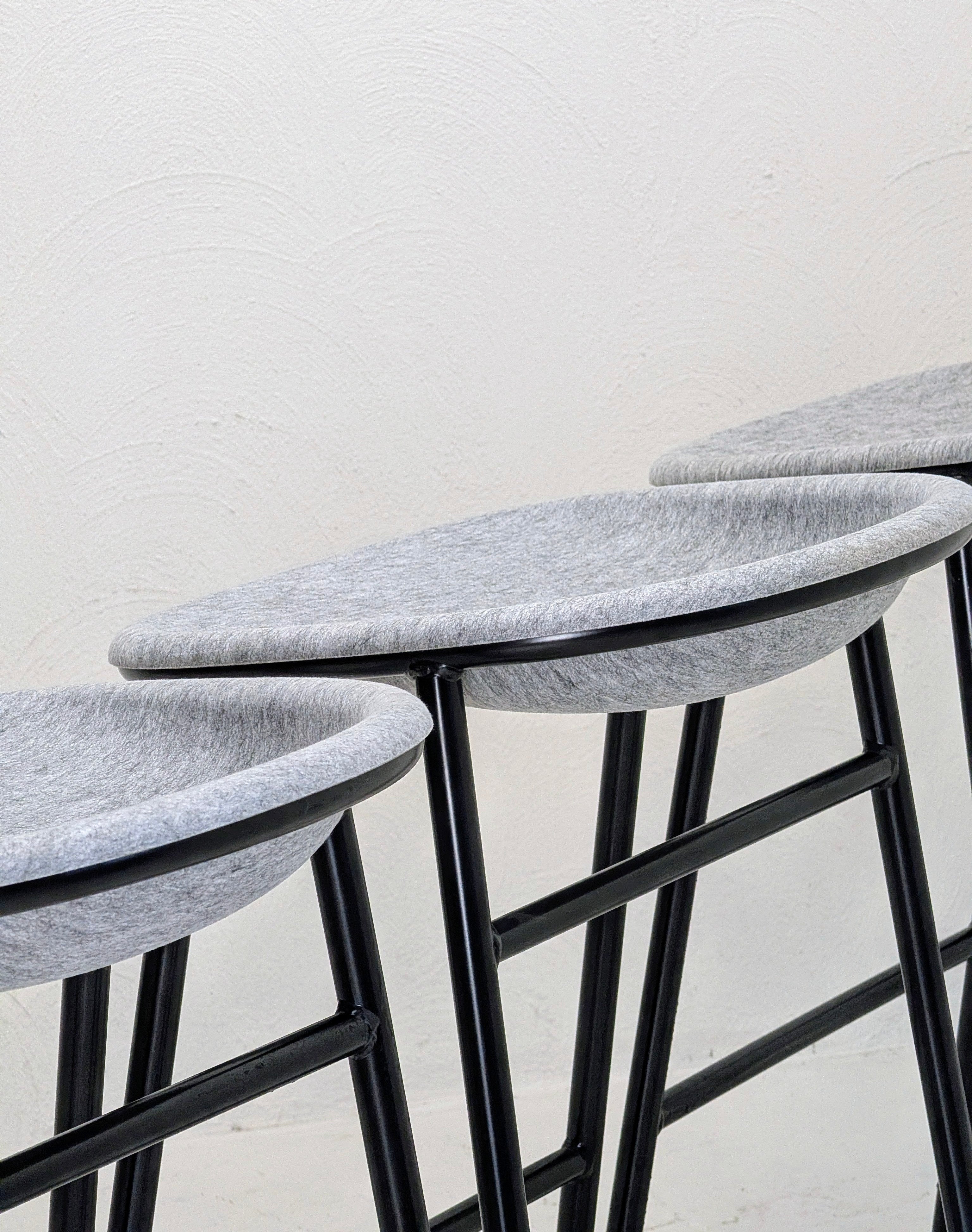 Set of 4 De Vorm LJ 3 PET Felt Bar Stools | Brand New Condition