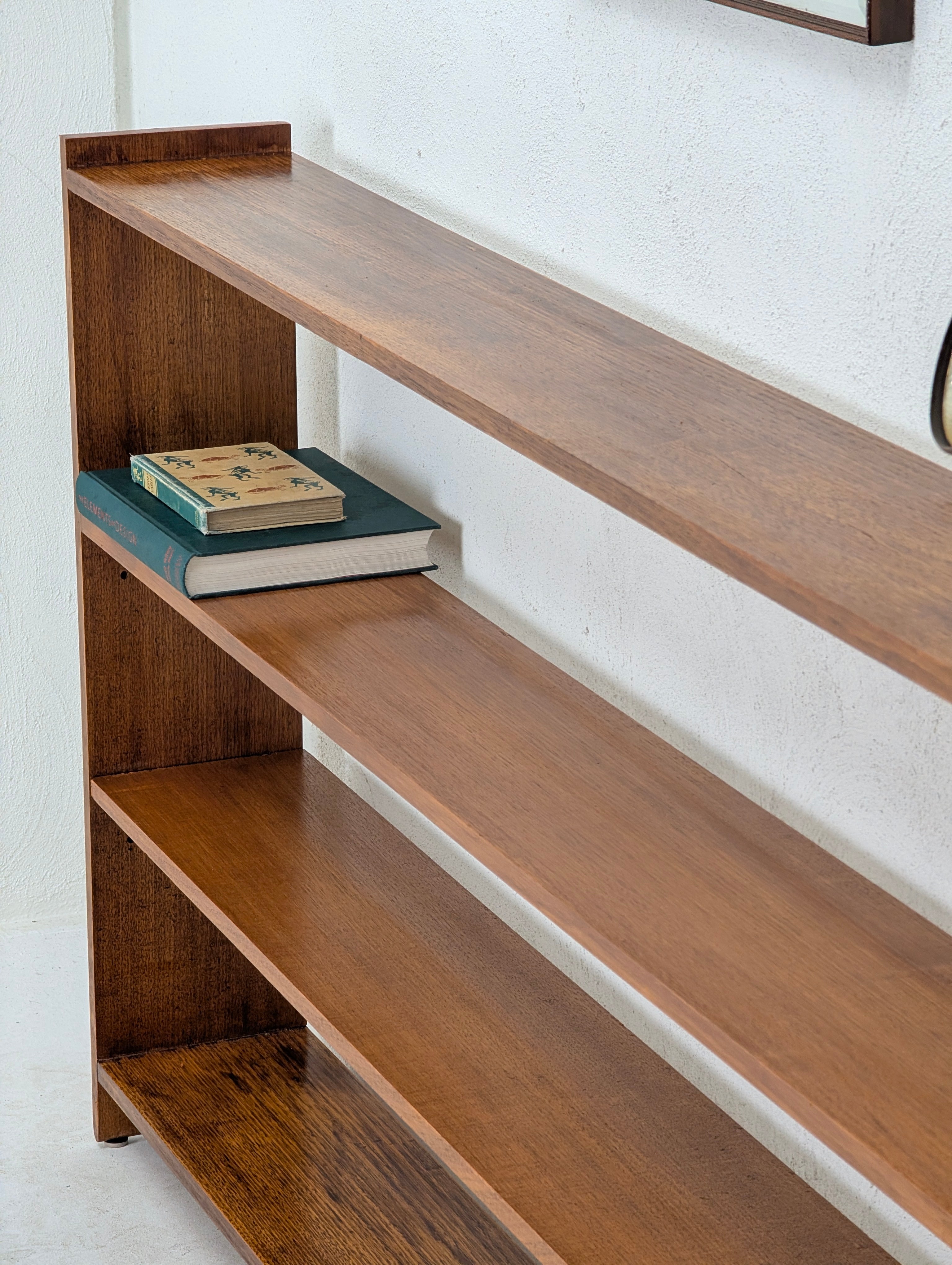 Minimalist 1970s Solid Oak Low-Profile Bookcase