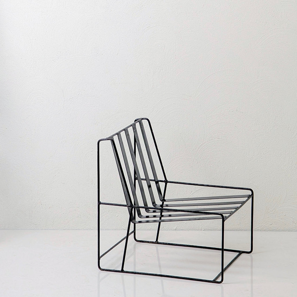 A Pair of 1950s Italian Ribbon Steel Architectural Lounge Chairs
