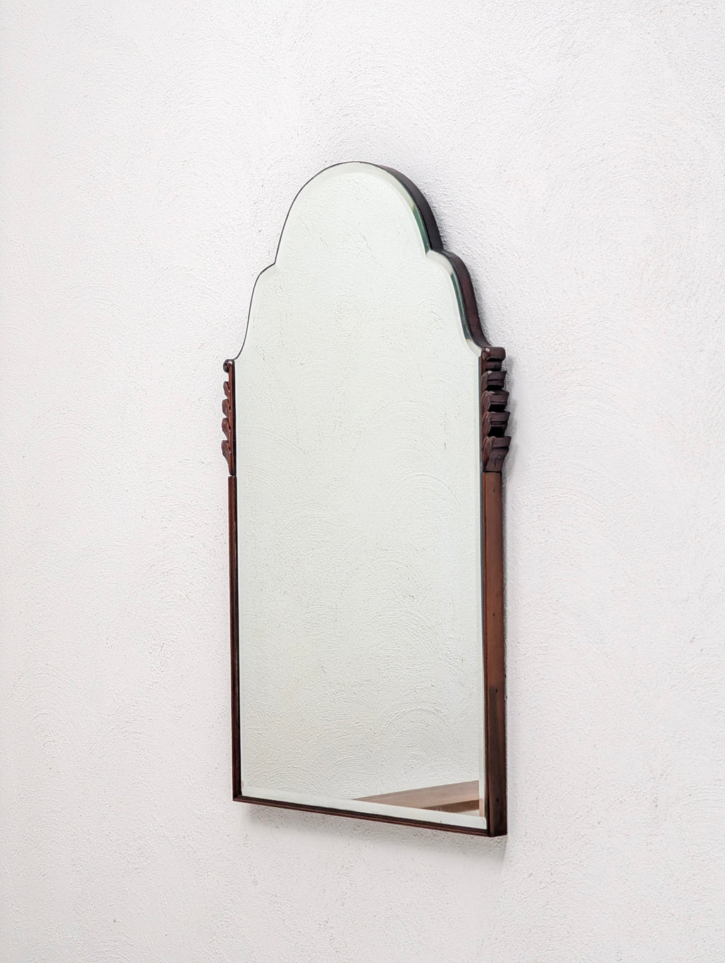 Restored 1940s Art Deco Solid Oak Wall Mirror