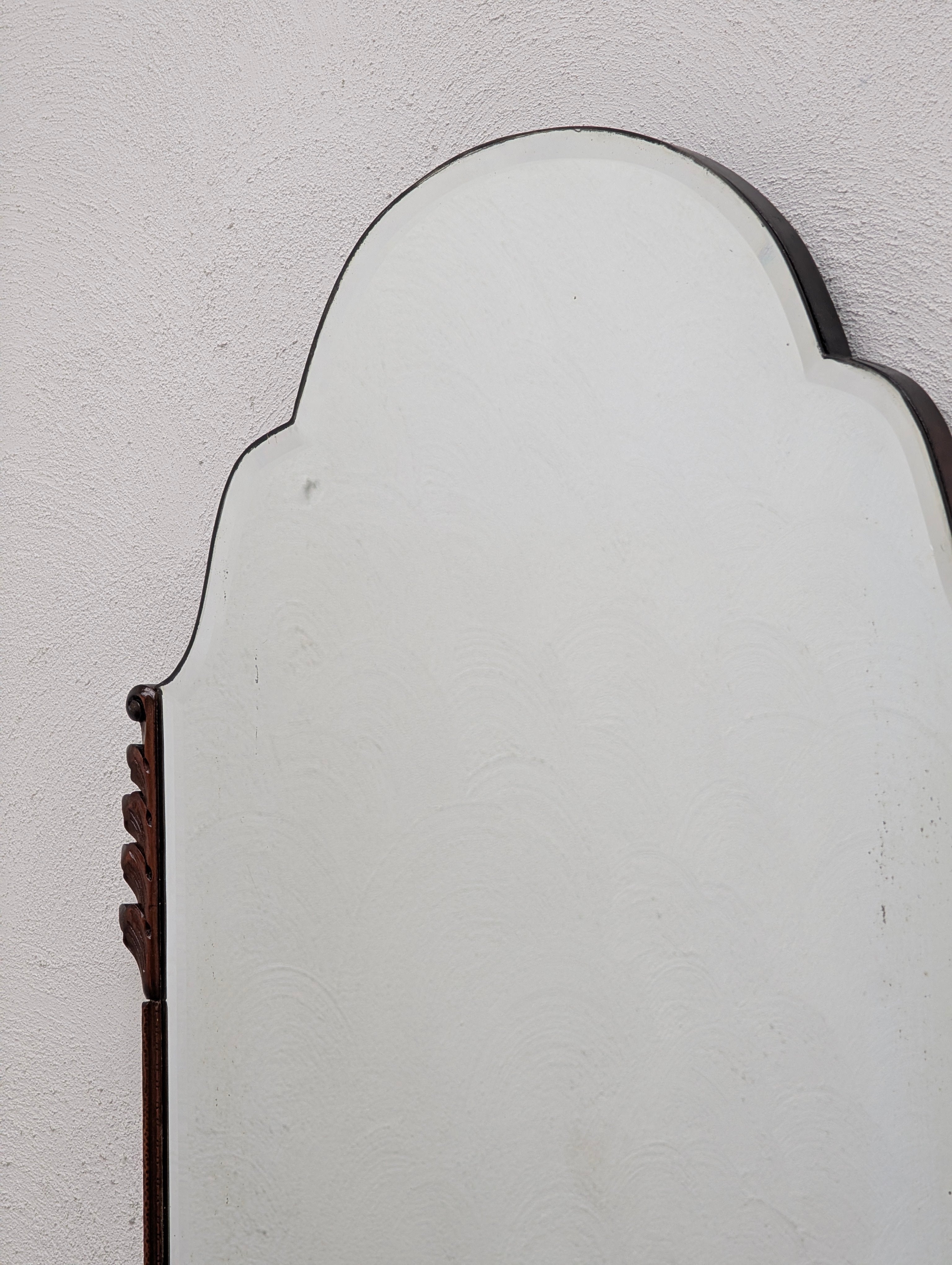 Restored 1940s Art Deco Solid Oak Wall Mirror