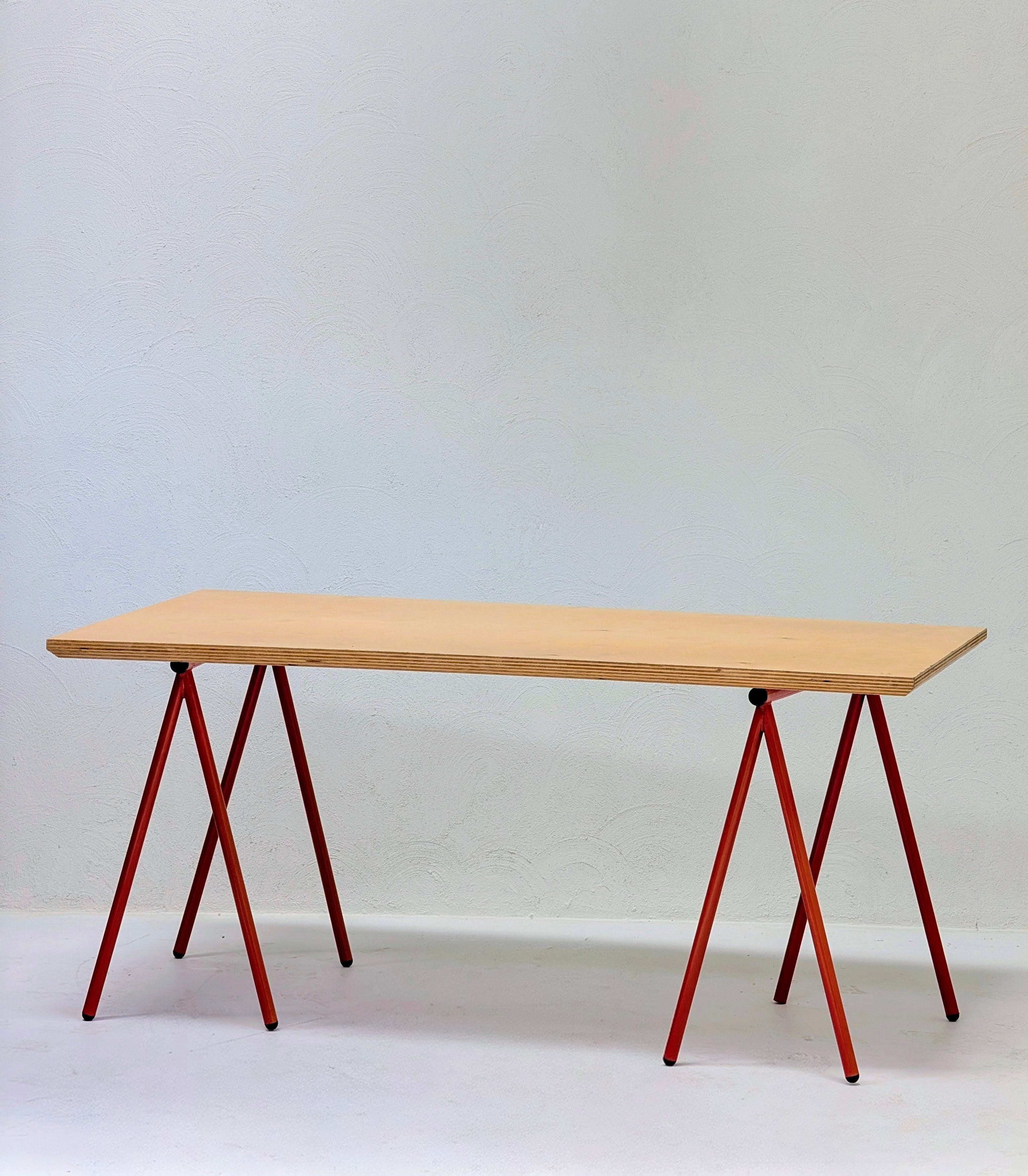 Vintage Red Steel Trestle Legs