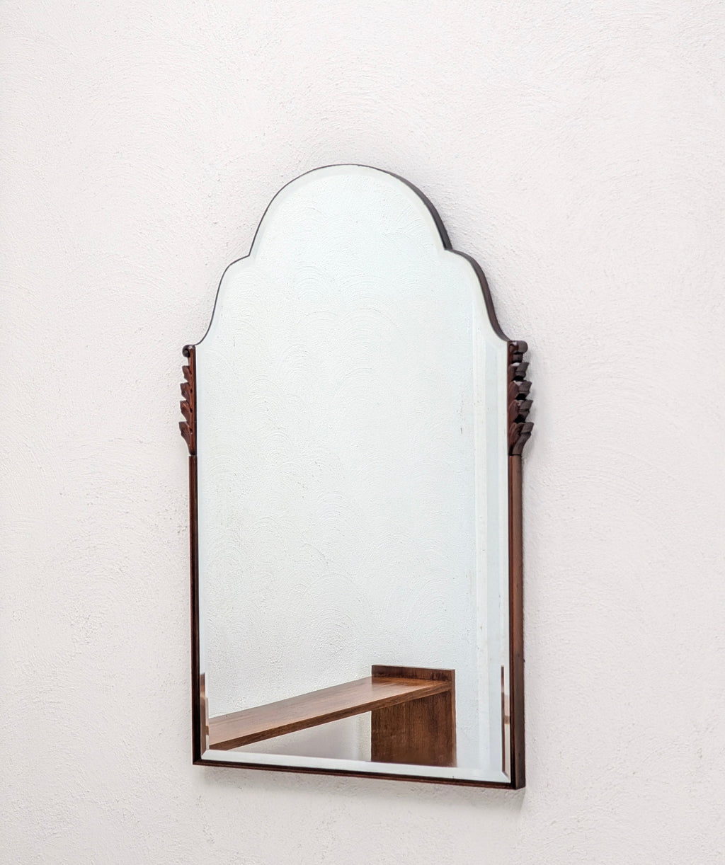 Restored 1940s Art Deco Solid Oak Wall Mirror