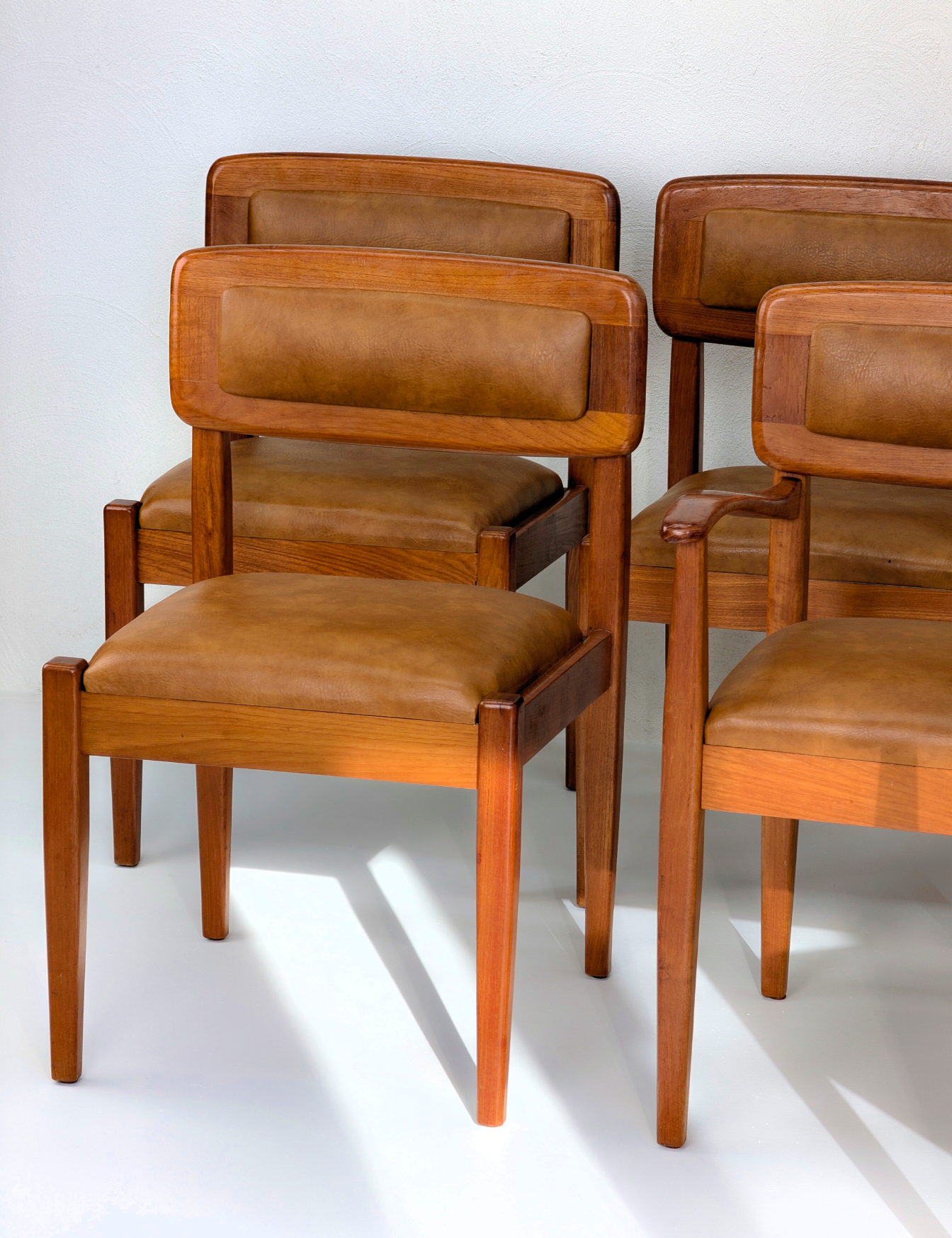 Rare 1970s Wright & Sons Blackwood & Toffee Dining Chairs | Set of 6