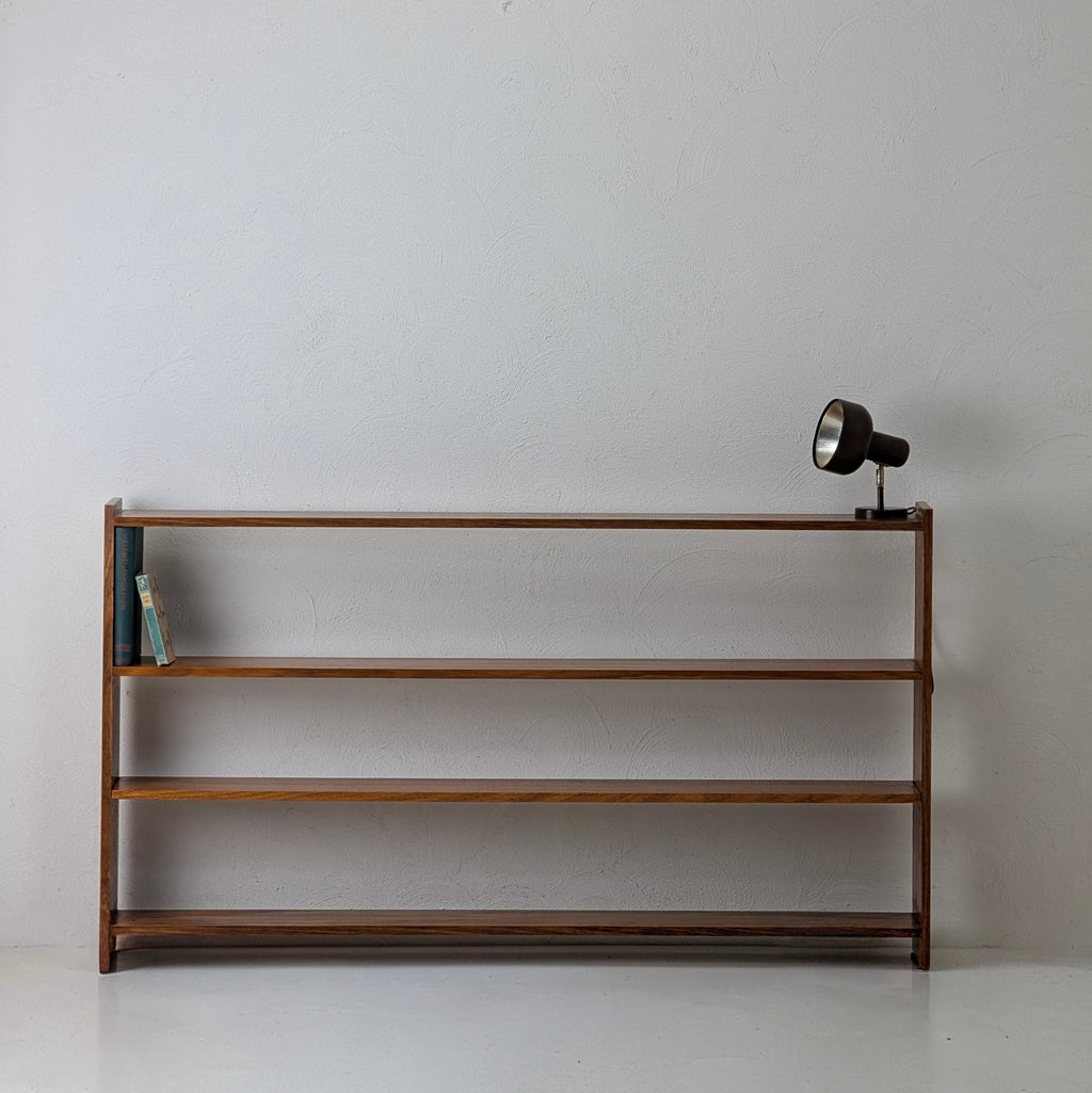 Minimalist 1970s Solid Oak Low-Profile Bookcase