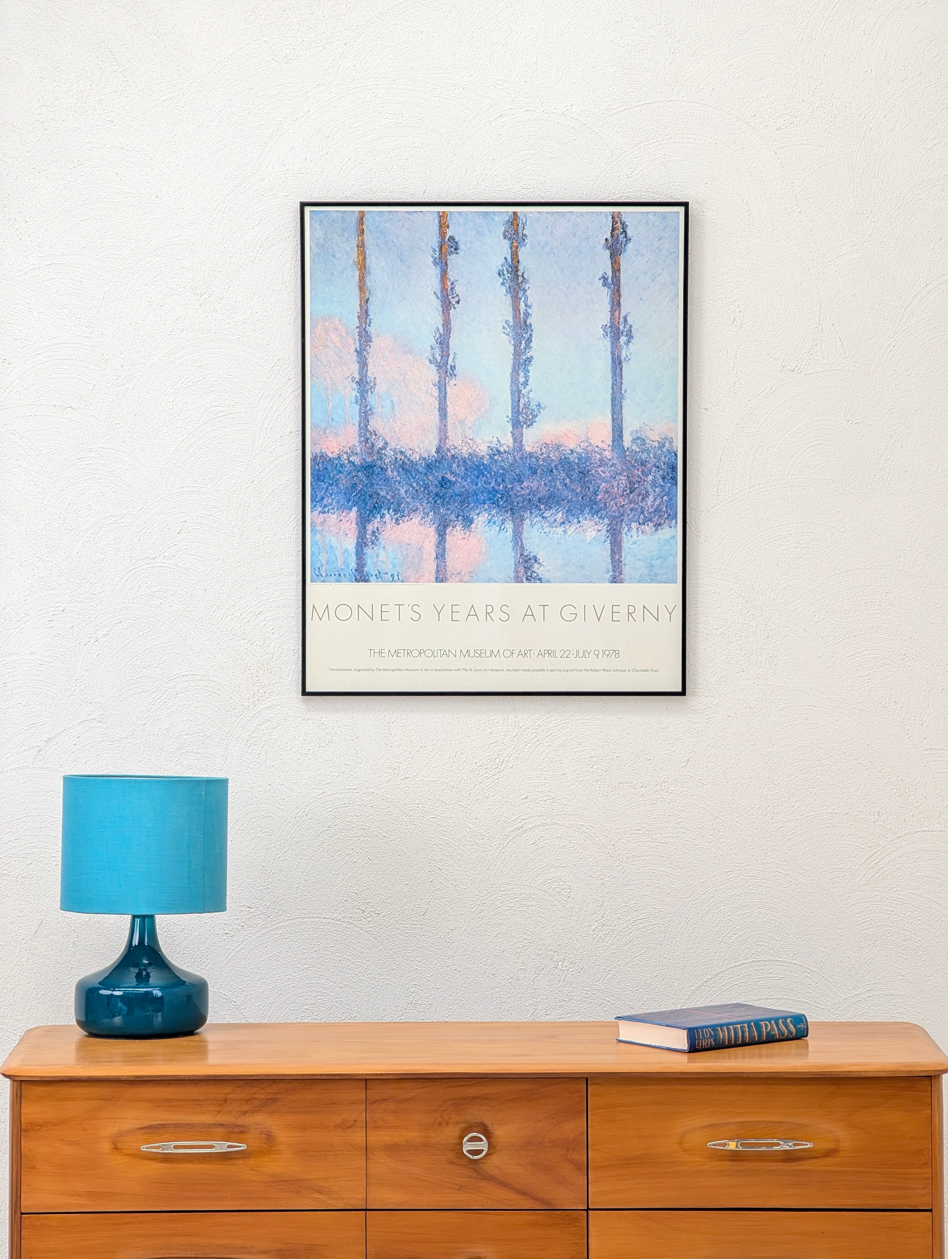 Claude Monet Rare Vintage 'Poplars' Original 1978 MET Exhibition Lithograph