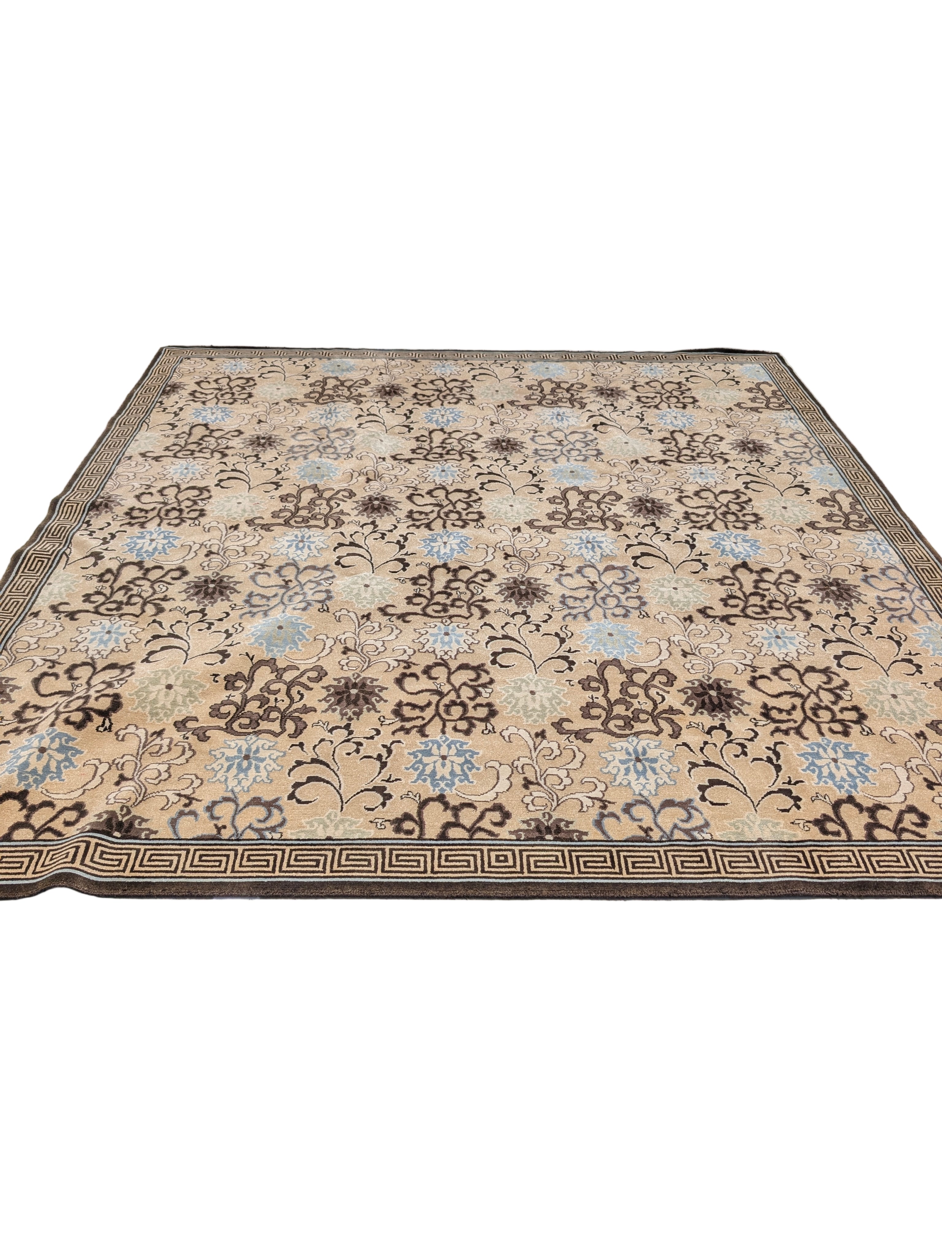 Monumental 3m Square Hali 'Himalayan' Rug Hand-Knotted Wool
