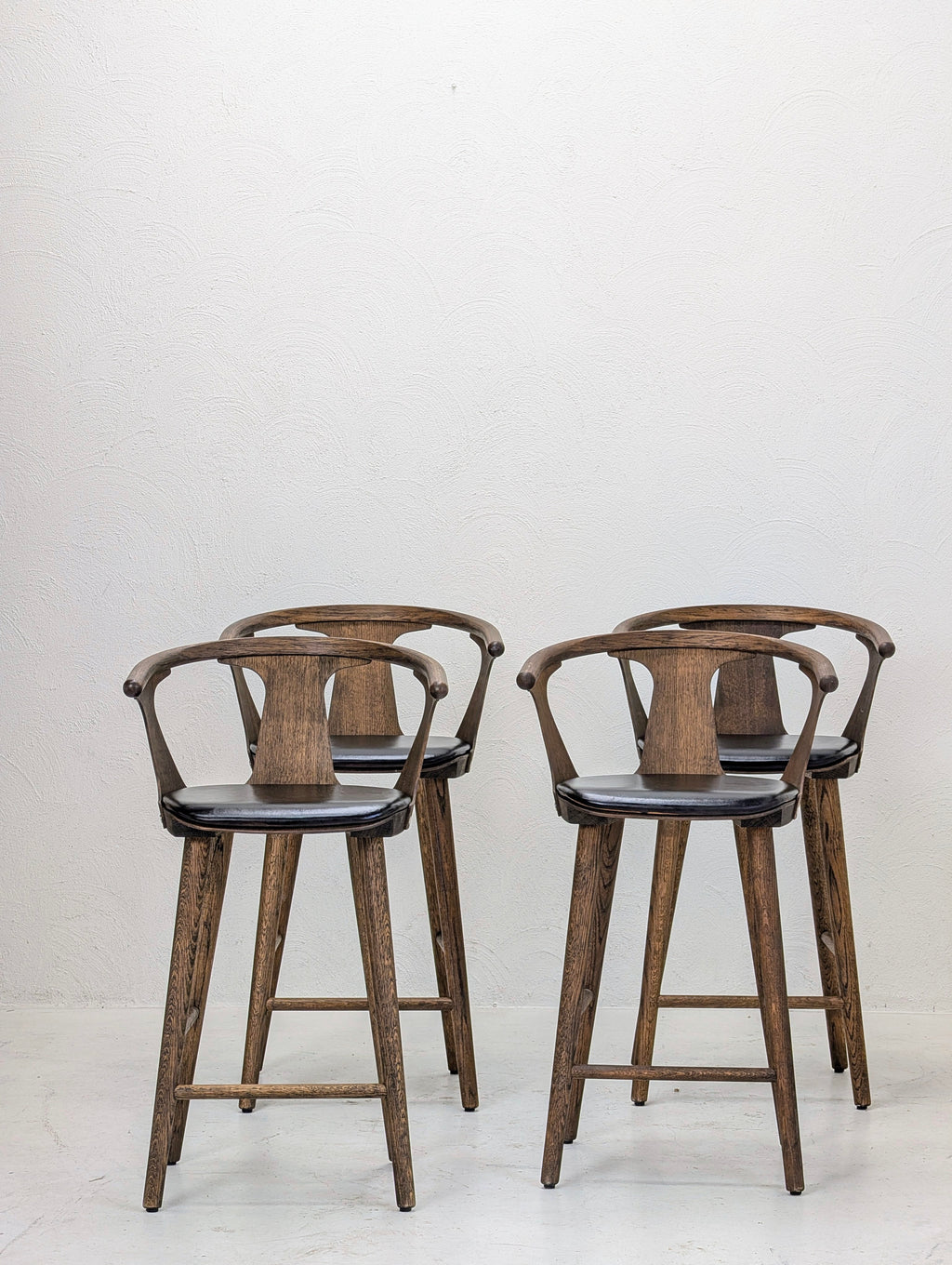 &Tradition In Between SK8 Counter Stools in Smoke Oiled Oak & Leather