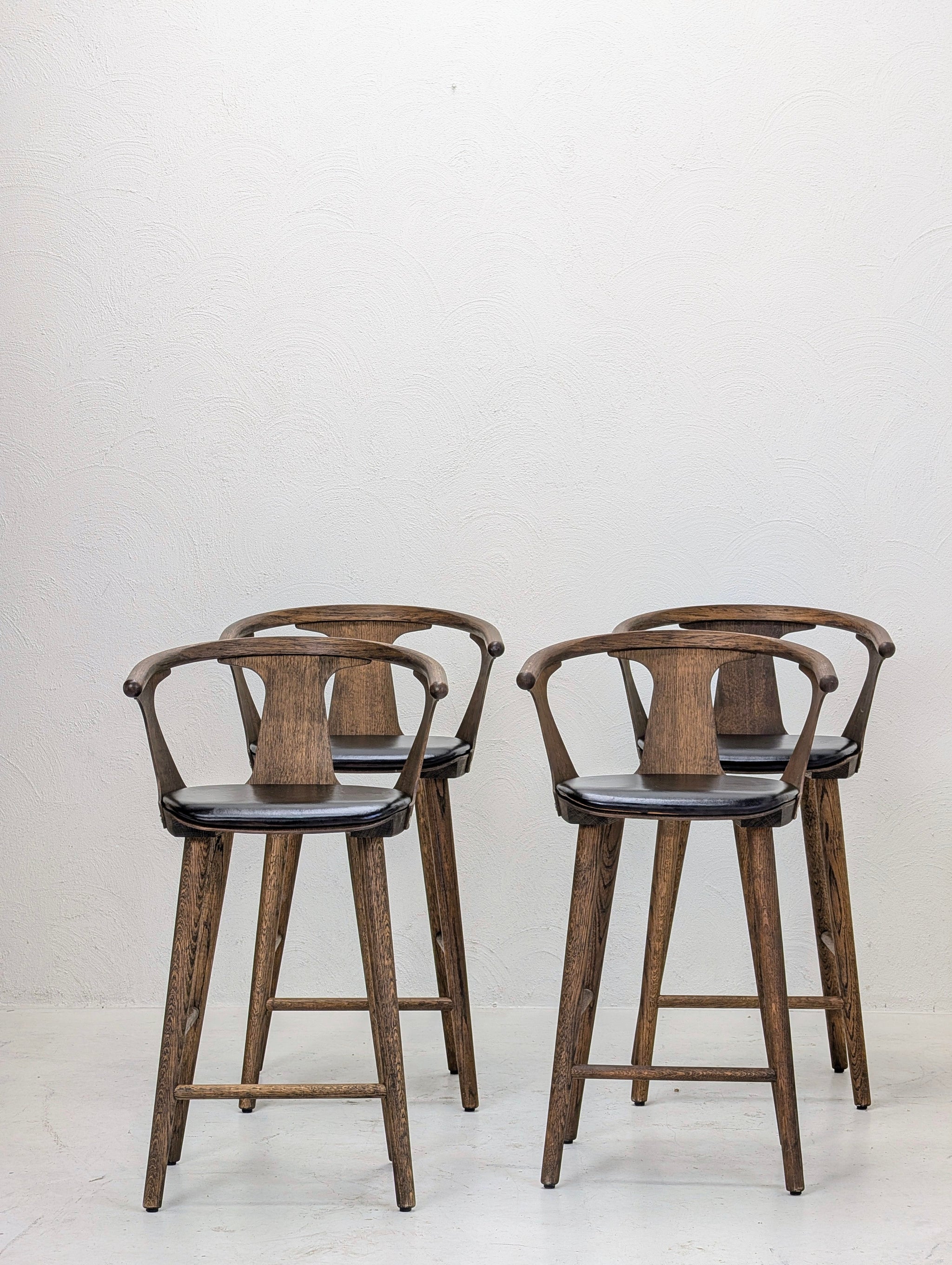 &Tradition In Between SK8 Counter Stools in Smoke Oiled Oak & Leather