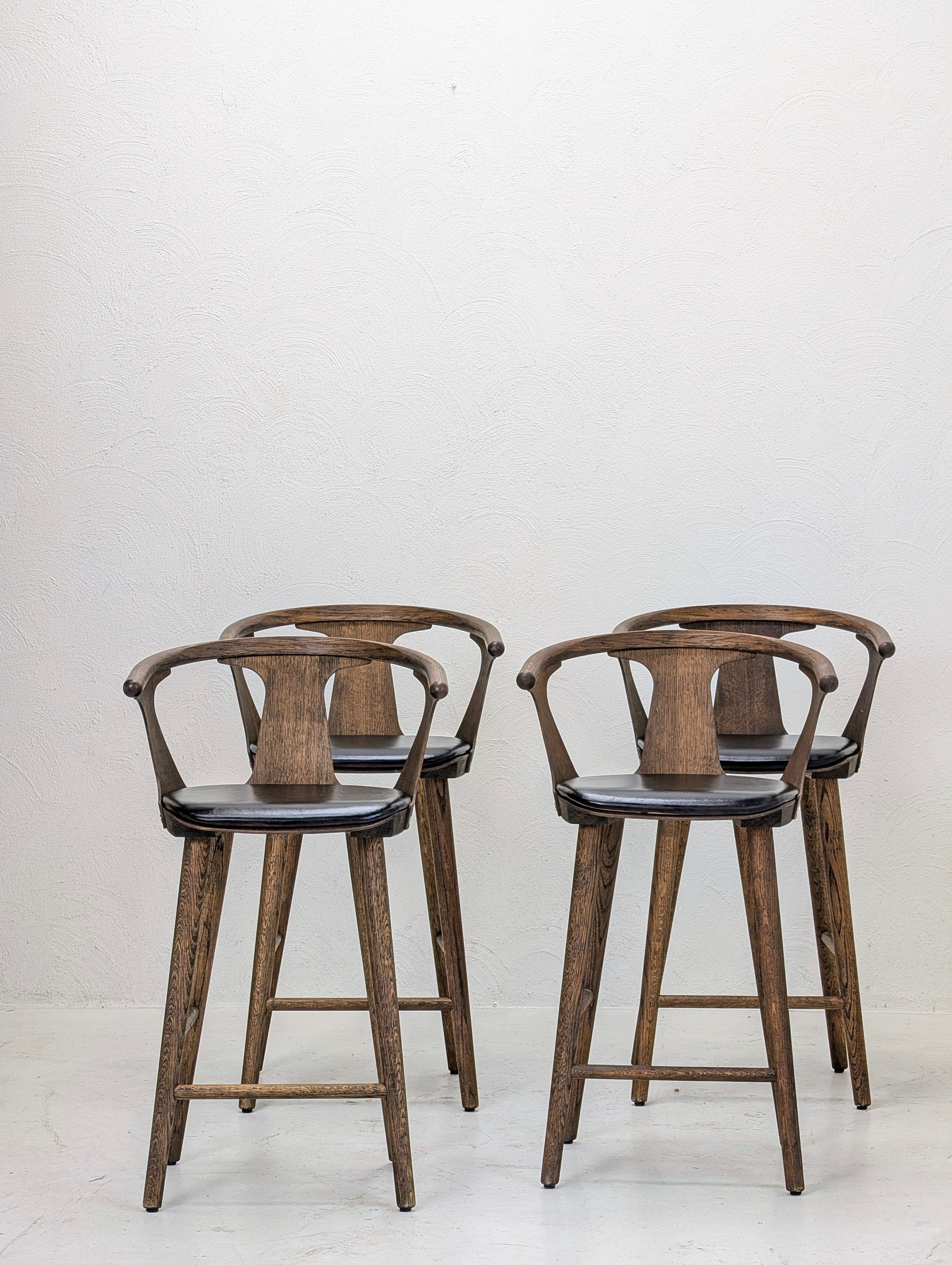 &Tradition In Between SK8 Counter Stools in Smoke Oiled Oak & Leather
