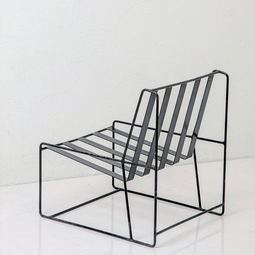 A Pair of 1950s Italian Ribbon Steel Architectural Lounge Chairs