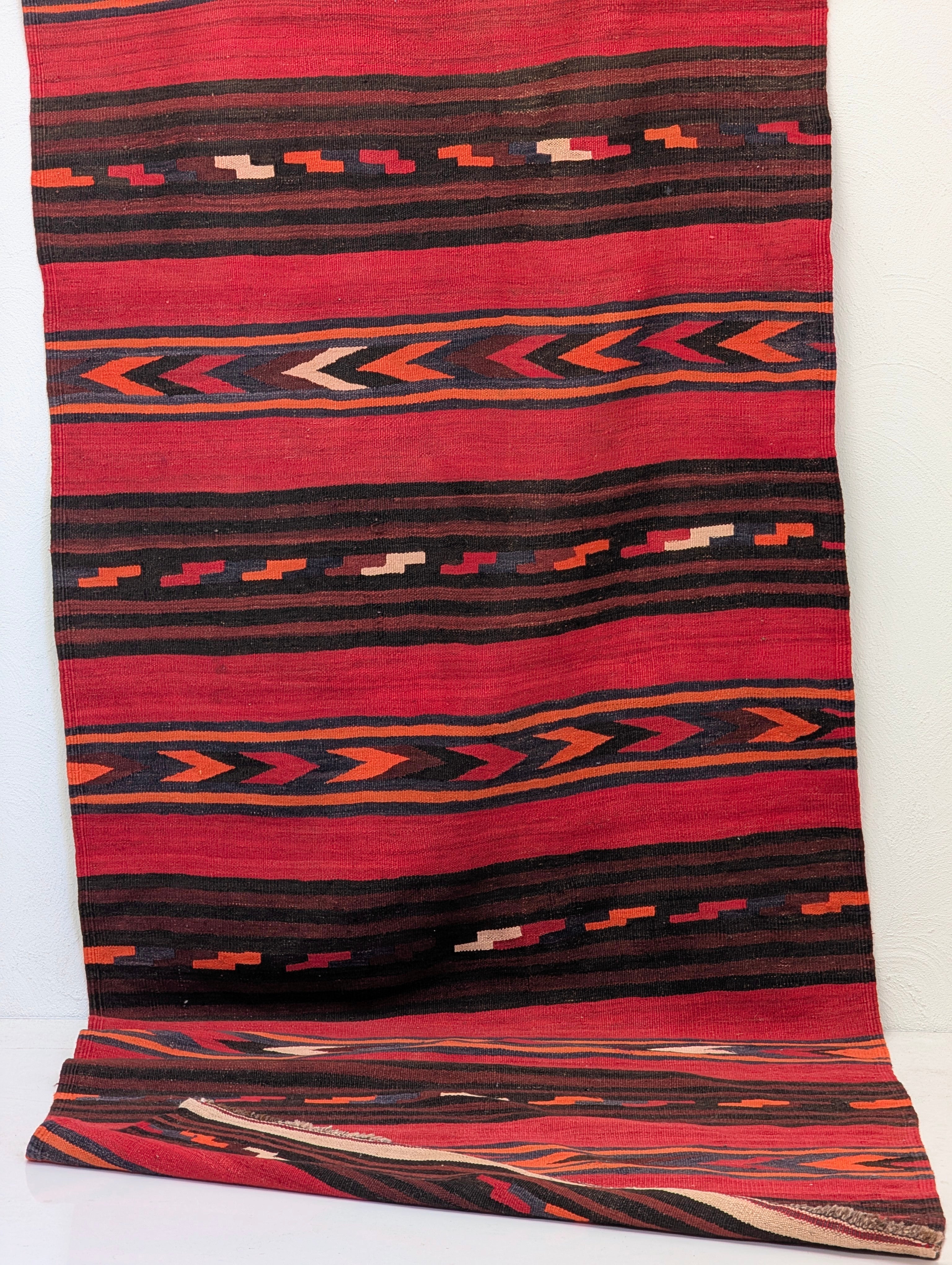 Vintage Persian Tribal Kilim Runner – 385cm