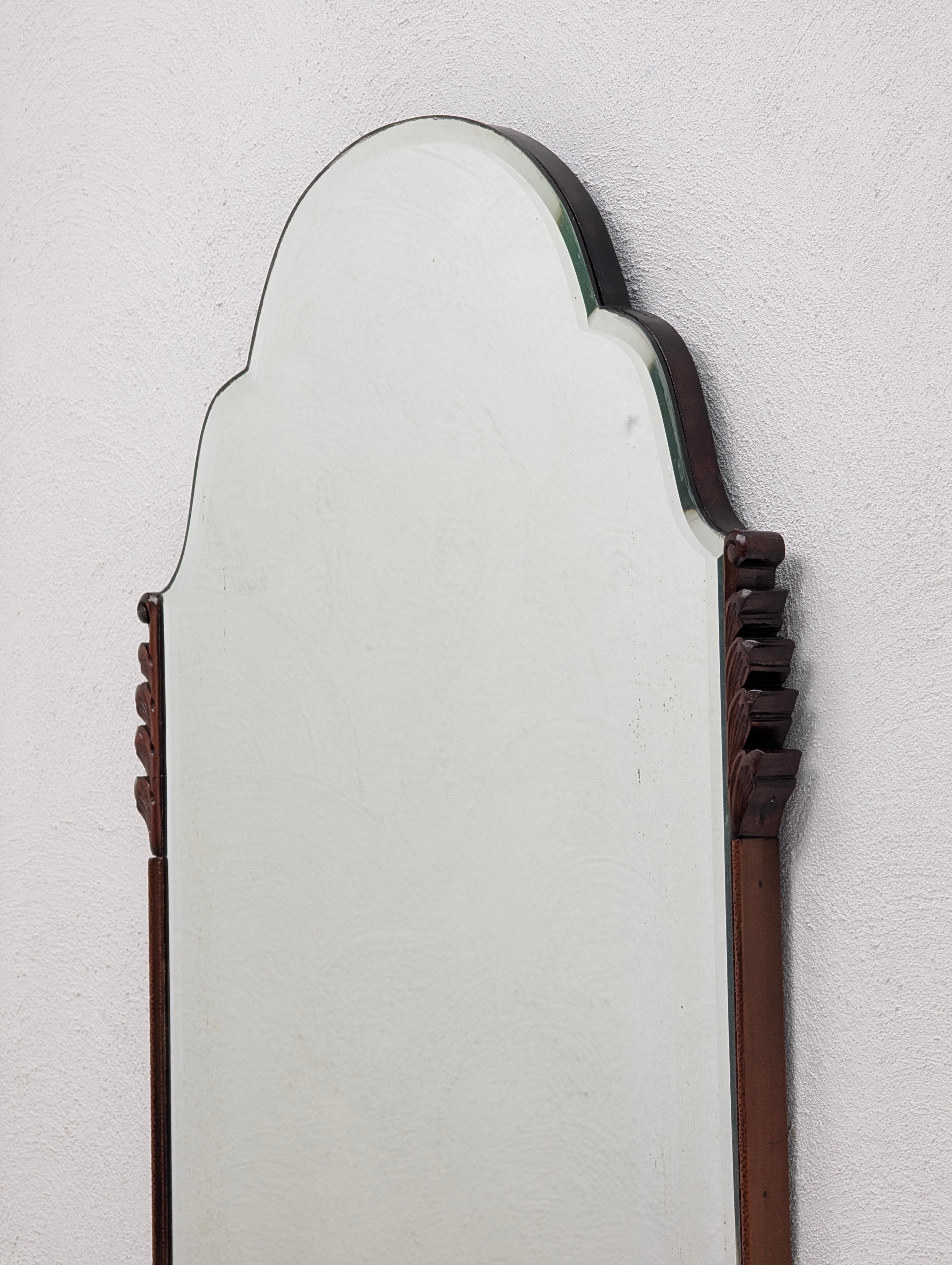 Restored 1940s Art Deco Solid Oak Wall Mirror