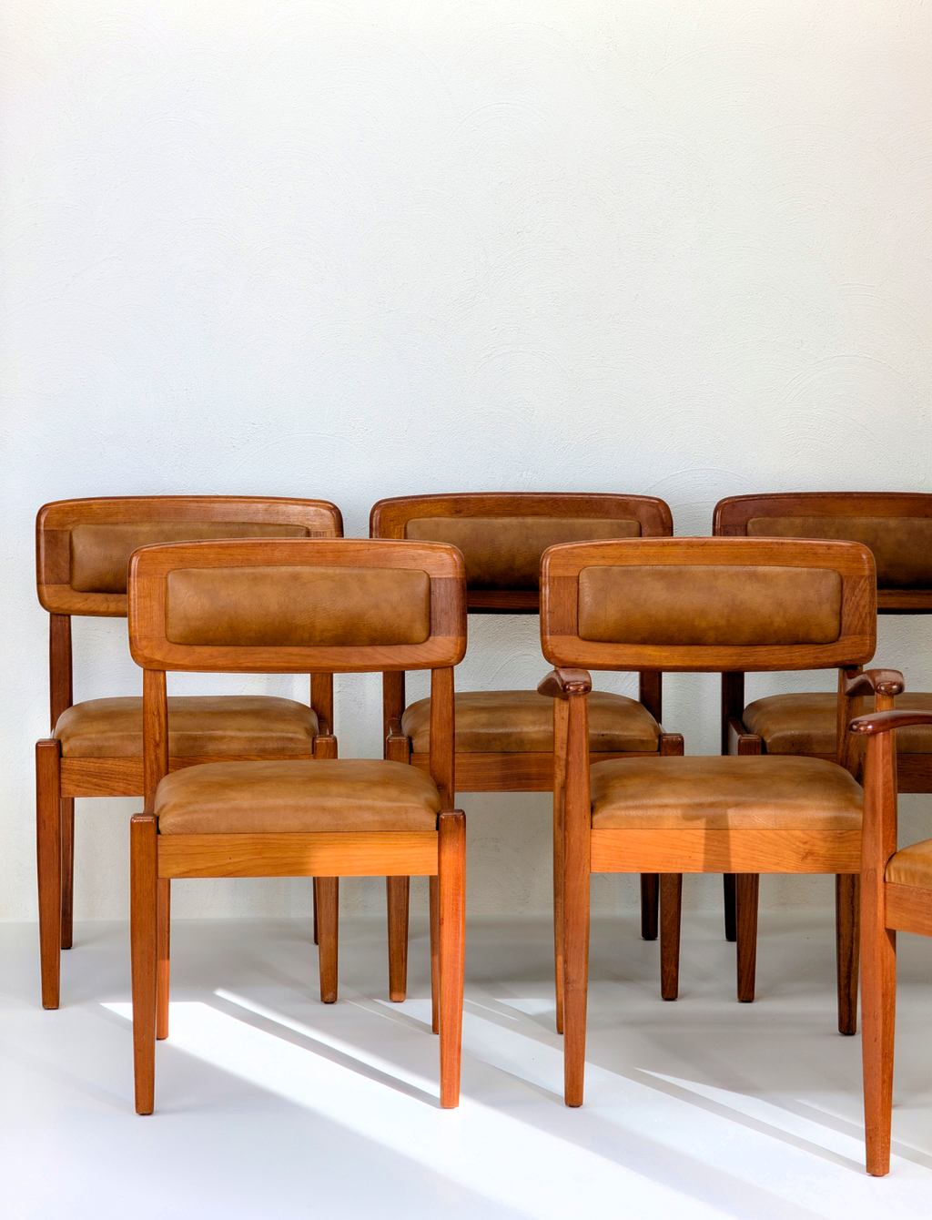 Rare 1970s Wright & Sons Blackwood & Toffee Dining Chairs | Set of 6