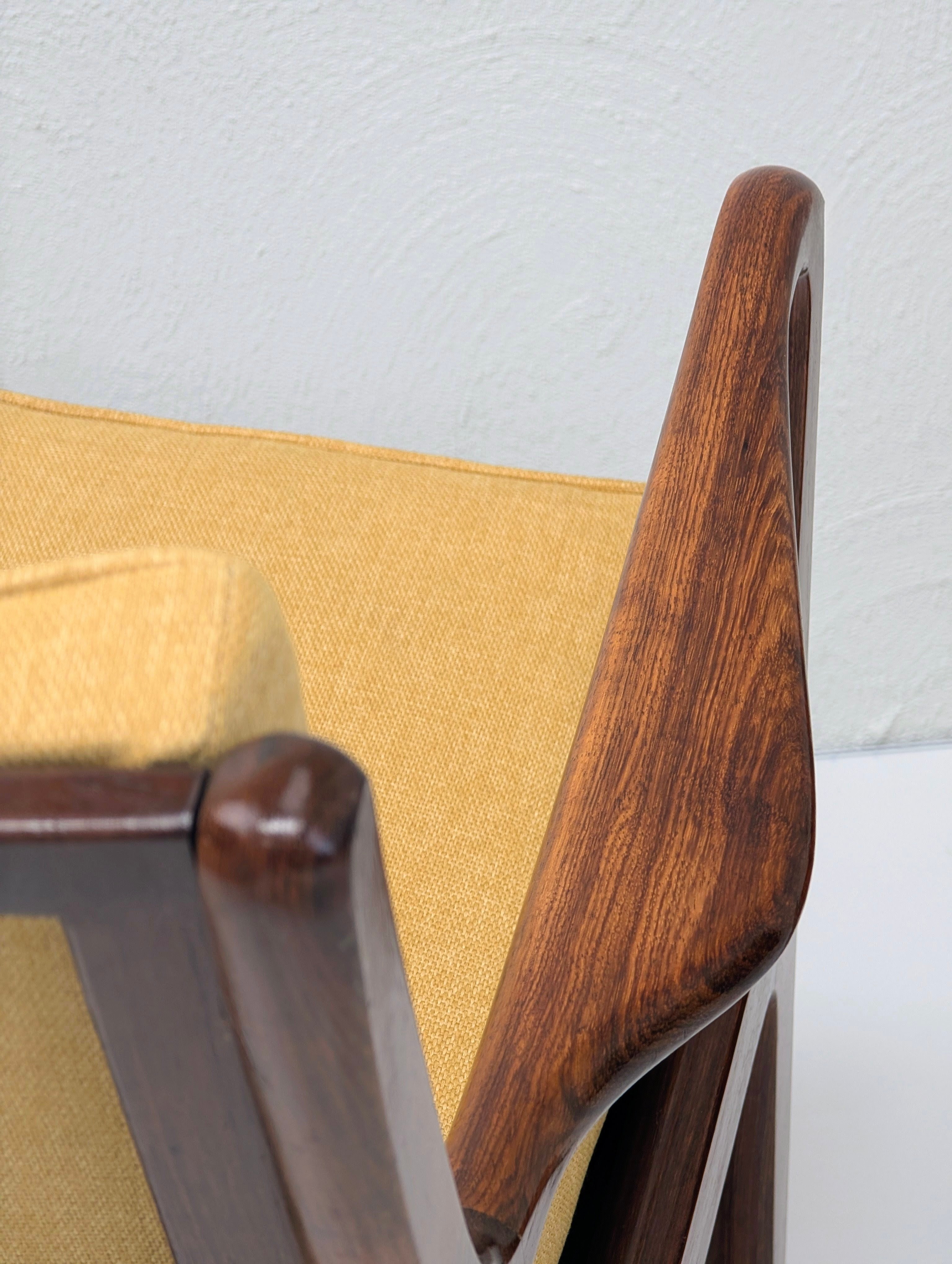 Rare Sculpted Blackwood Armchair by Decro, c.1960s – Restored