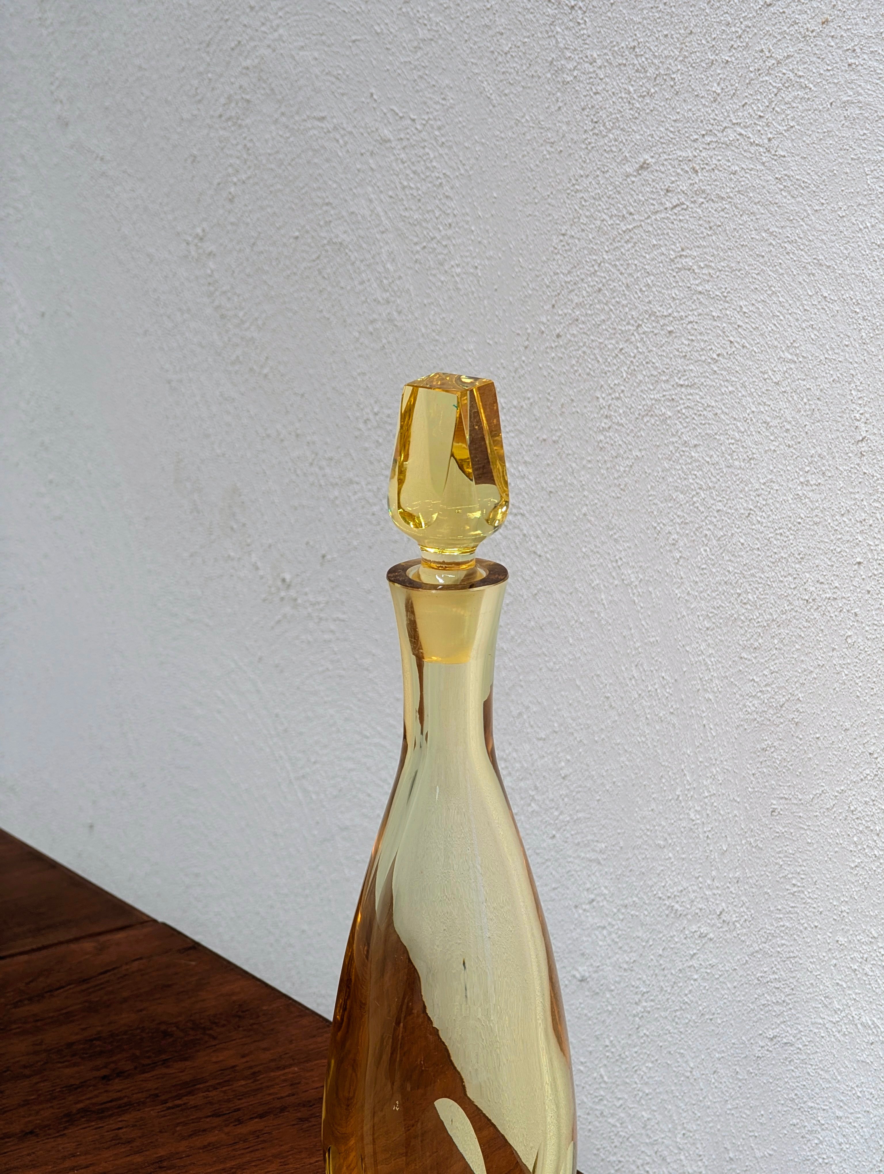 Art Deco Hand Cut Bohemian Crystal Decanter by Moser