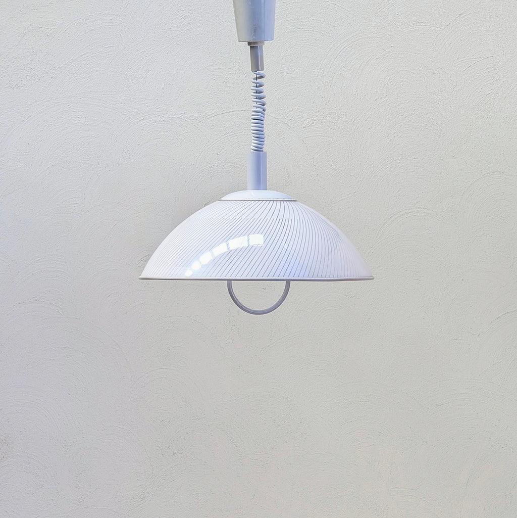 Italian 1980s Optical Plexiglas 'Rise & Fall' Pendant Light