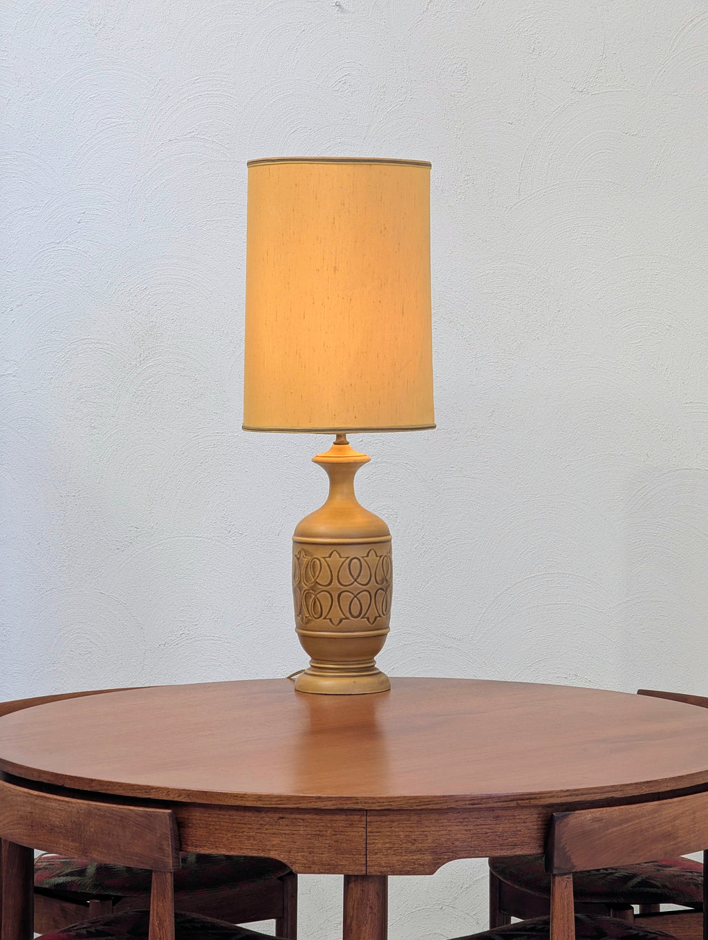 Mid-Century Ceramic Table Lamp | Original Mustard Shade