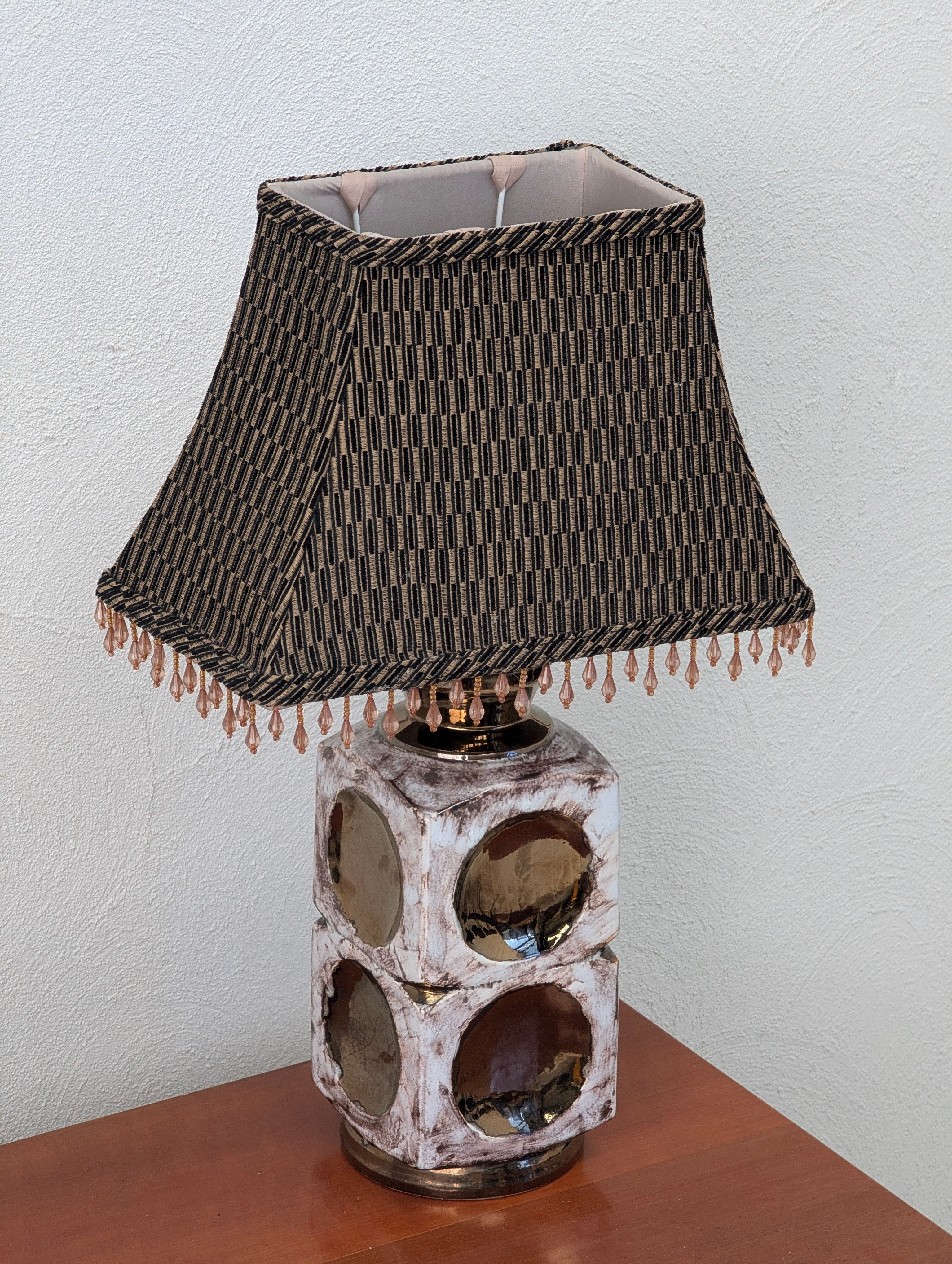 Ellis Ceramics Table Lamp in Metallic Ombre, c1970s