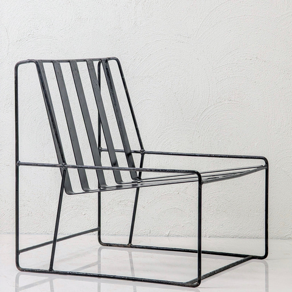 A Pair of 1950s Italian Ribbon Steel Architectural Lounge Chairs