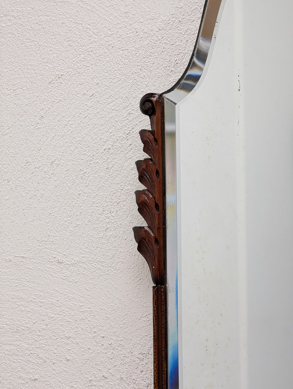 Restored 1940s Art Deco Solid Oak Wall Mirror