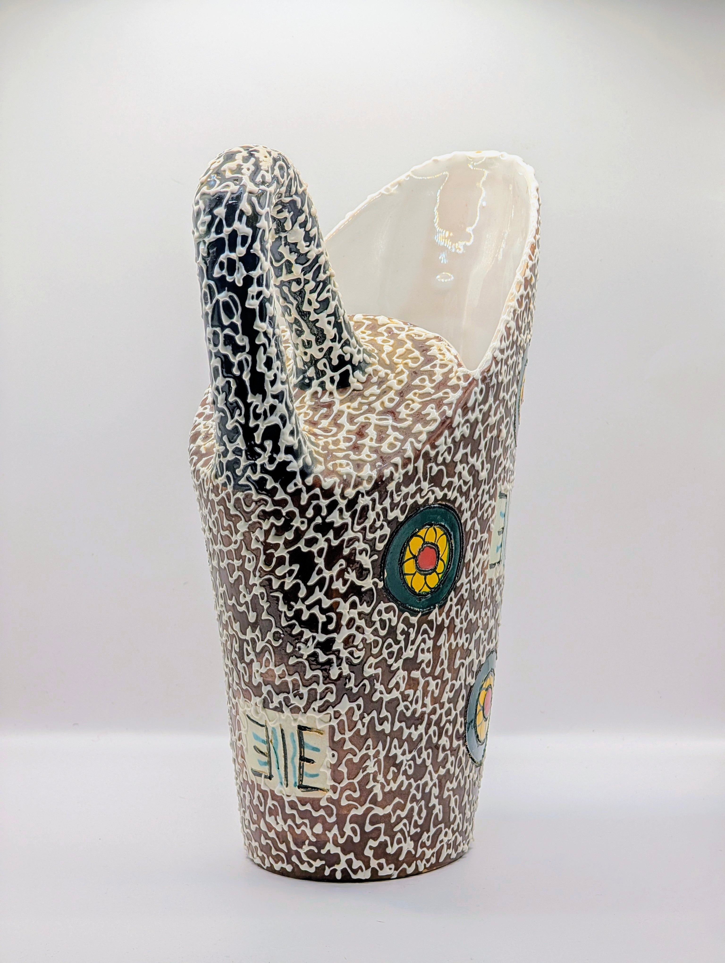 Rare 1964 Modernist Sculptural Pitcher by Santucci Deruta - Handcrafted in Italy