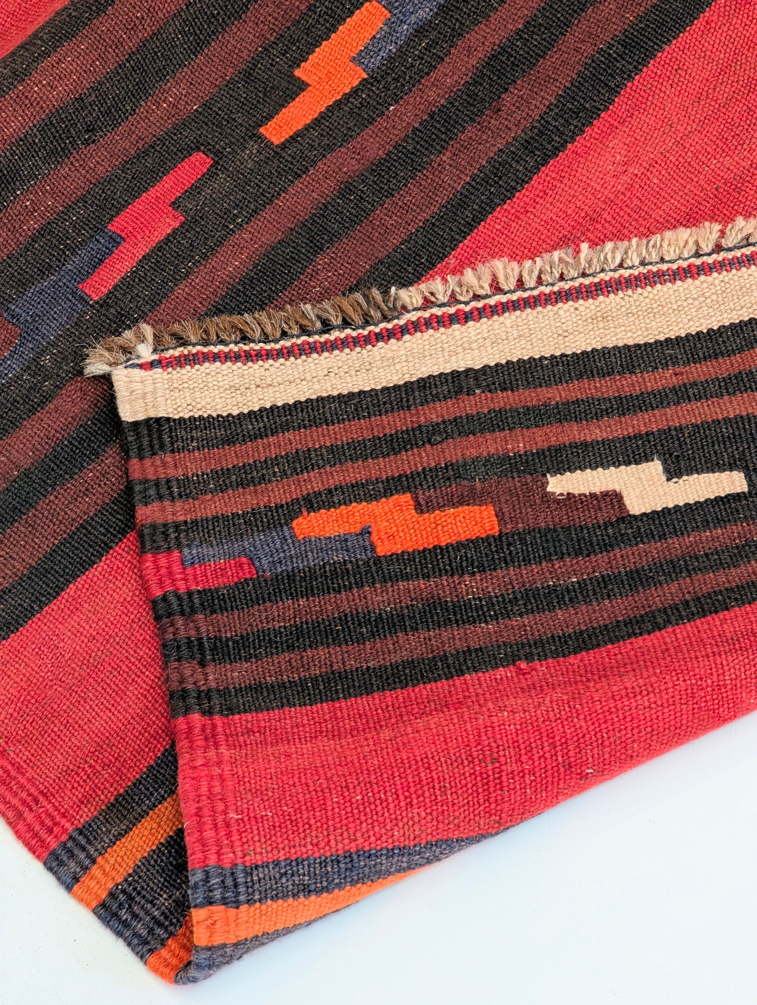 Vintage Persian Tribal Kilim Runner – 385cm