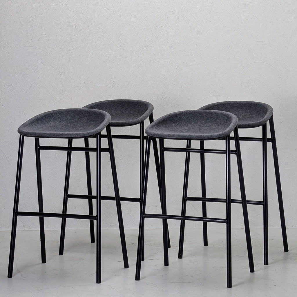 Set of 4 De Vorm LJ 3 PET Felt Bar Stools | Brand New Condition
