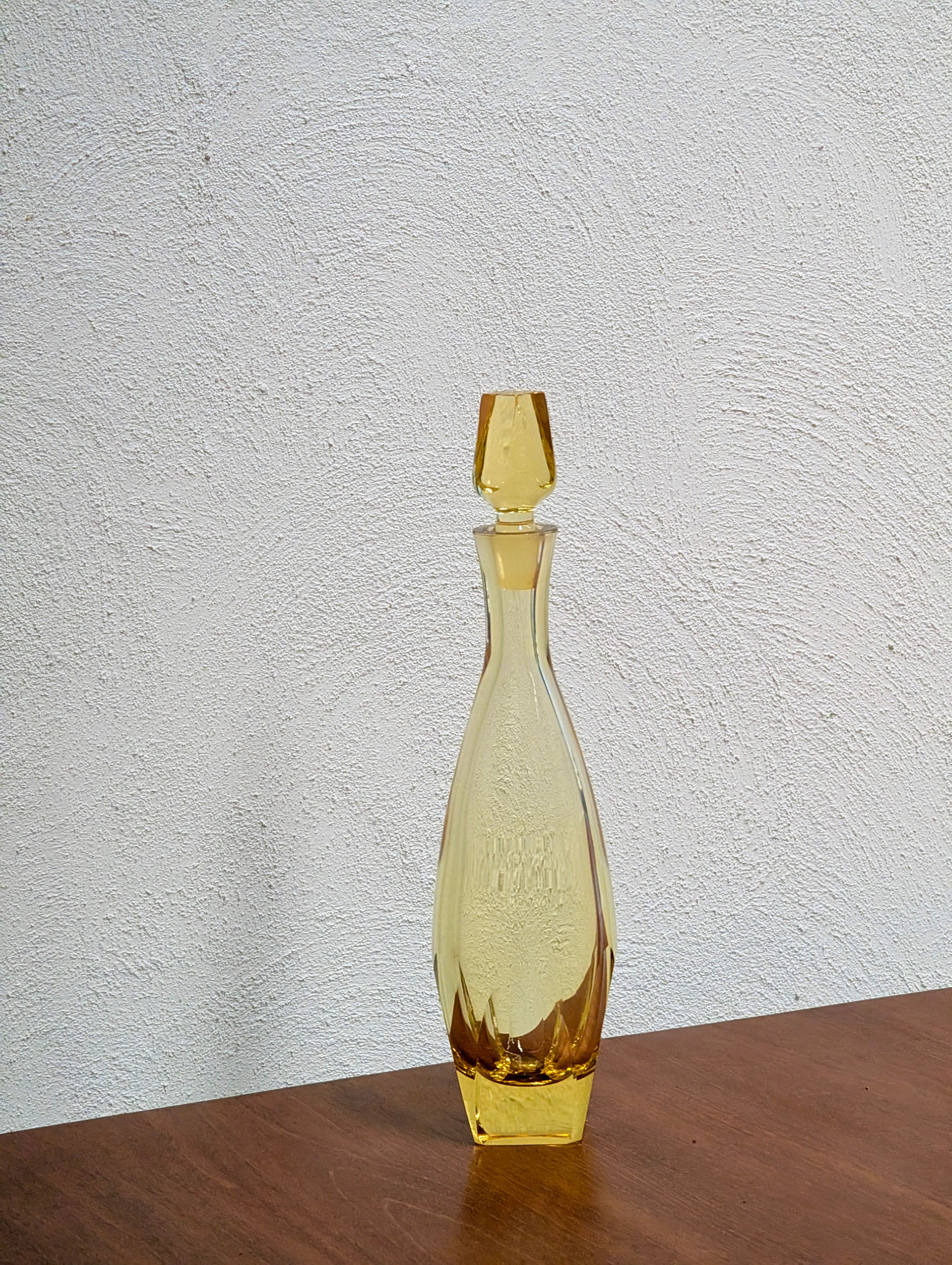 Art Deco Hand Cut Bohemian Crystal Decanter by Moser