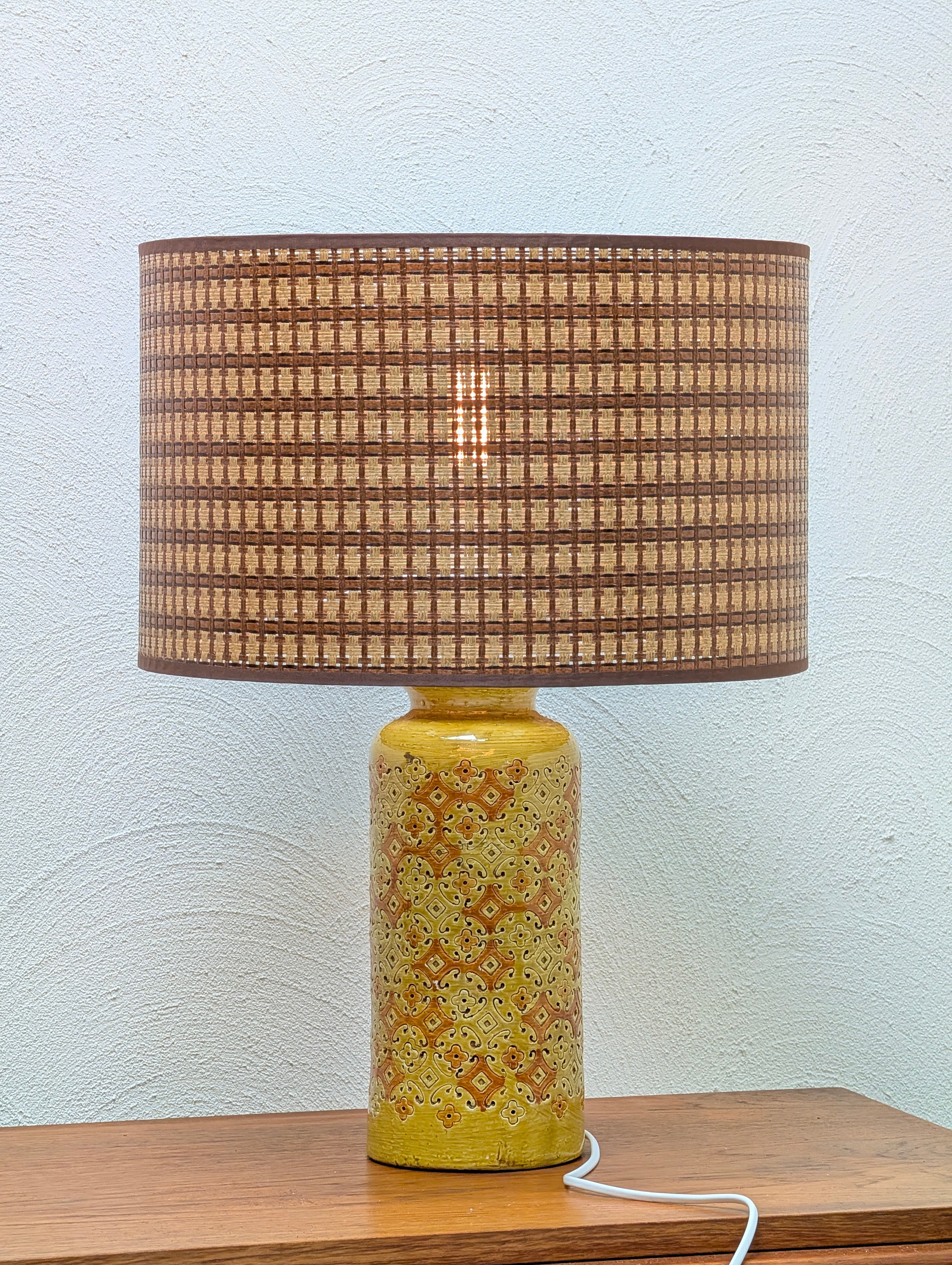 Bitossi Italy 'Spagnolo' Table Lamp with Hand Made Lampshade