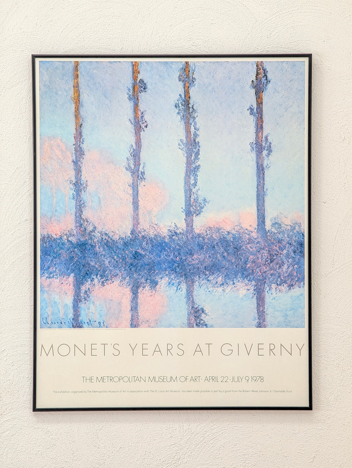 Claude Monet 'Poplars' MET Exhibition Poster, 1978