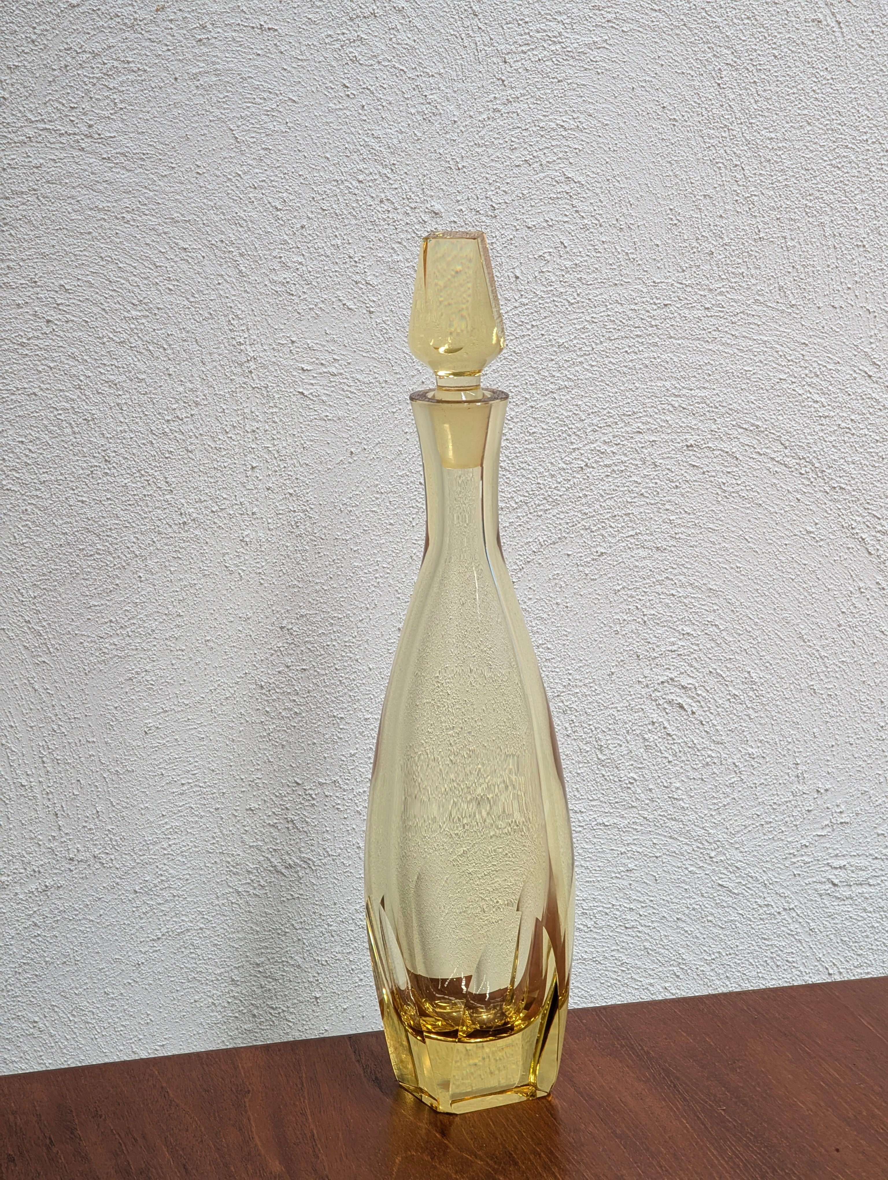 Art Deco Hand Cut Bohemian Crystal Decanter by Moser